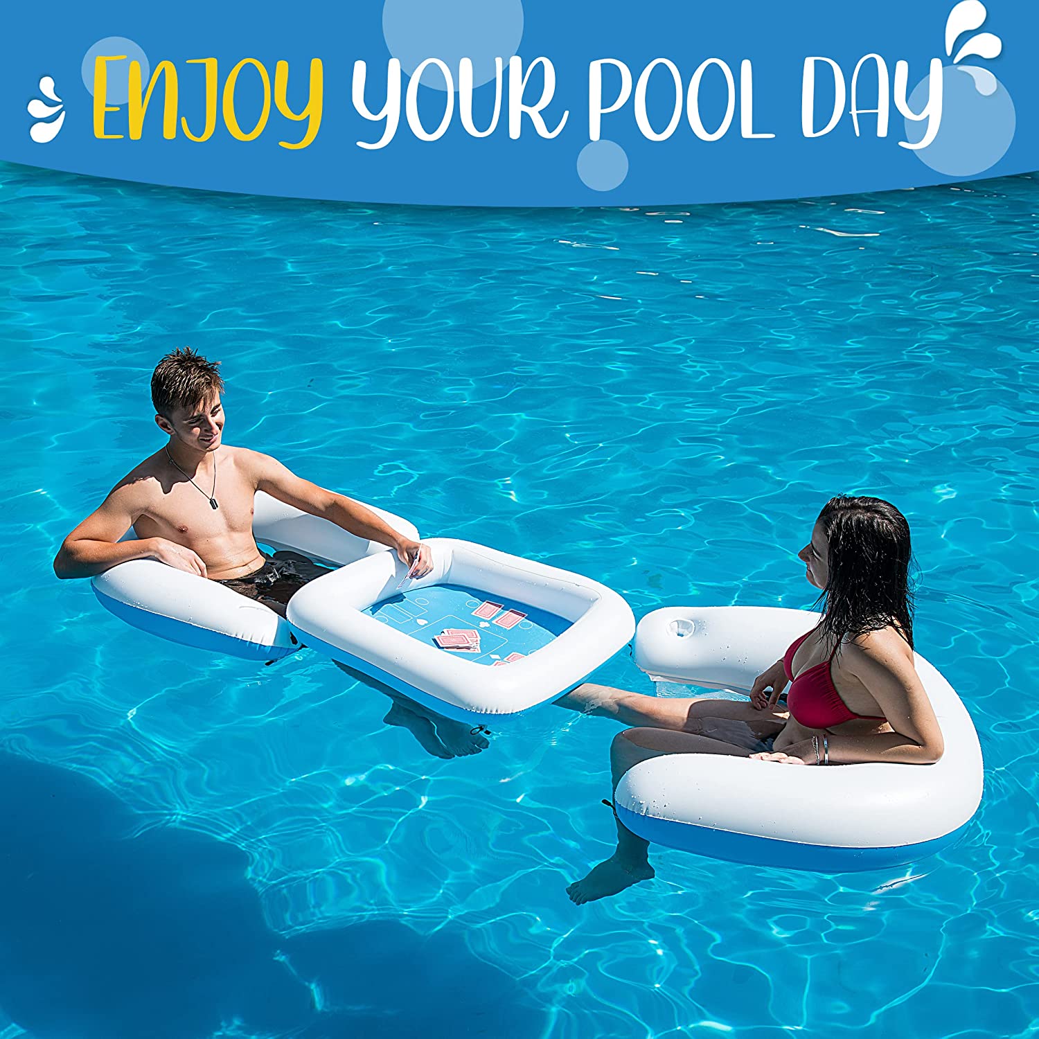 Floating Game Station Set with Waterproof Playing Cards