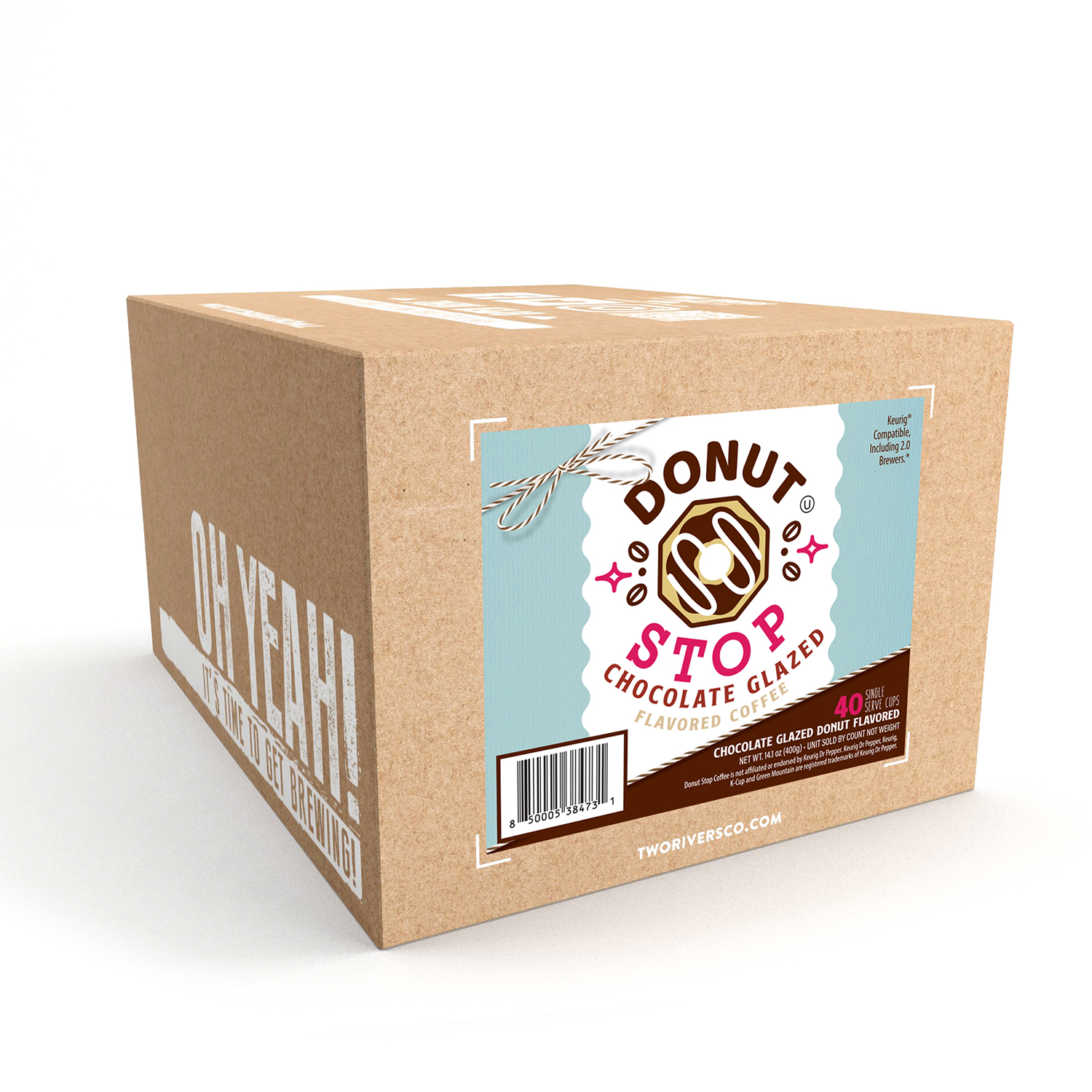 40 Count Donut Stop Flavored Coffee Pods, Chocolate Glazed