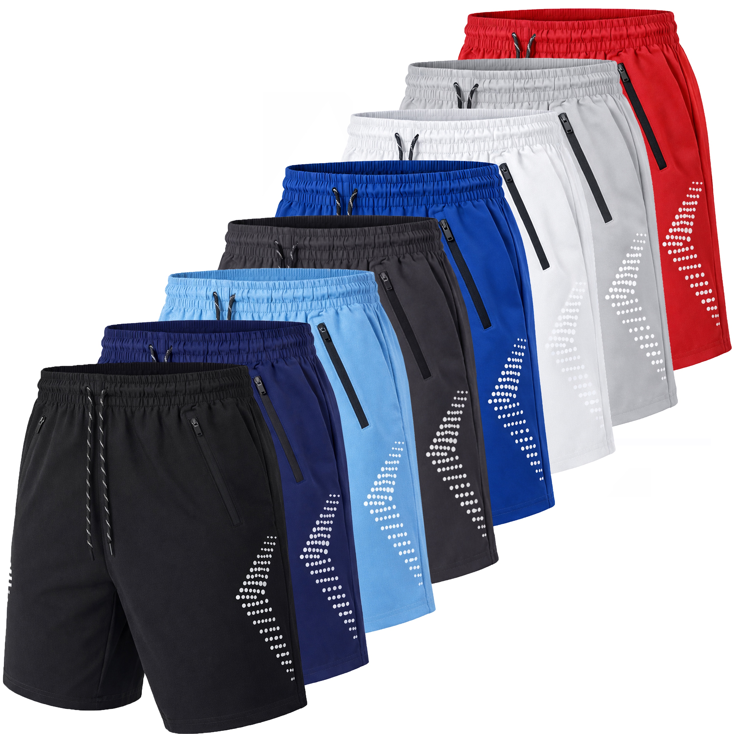 Men's 3-Pack Performance Training Shorts With Zipper Pockets (Sizes, S to 2XL)