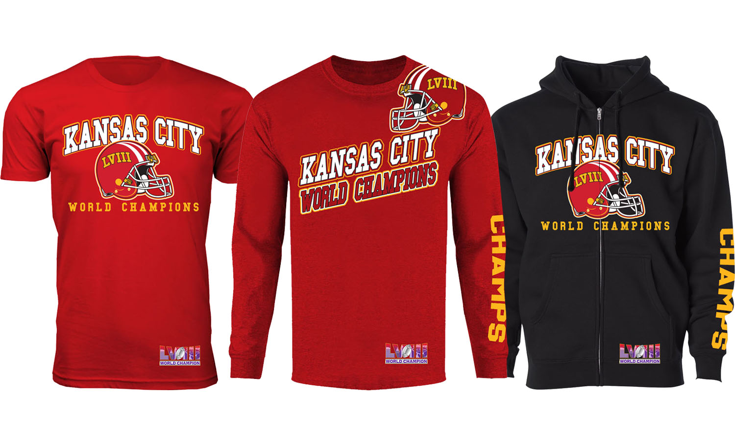 Men Football Champion Winner Kansas City Shirt or Hoodie