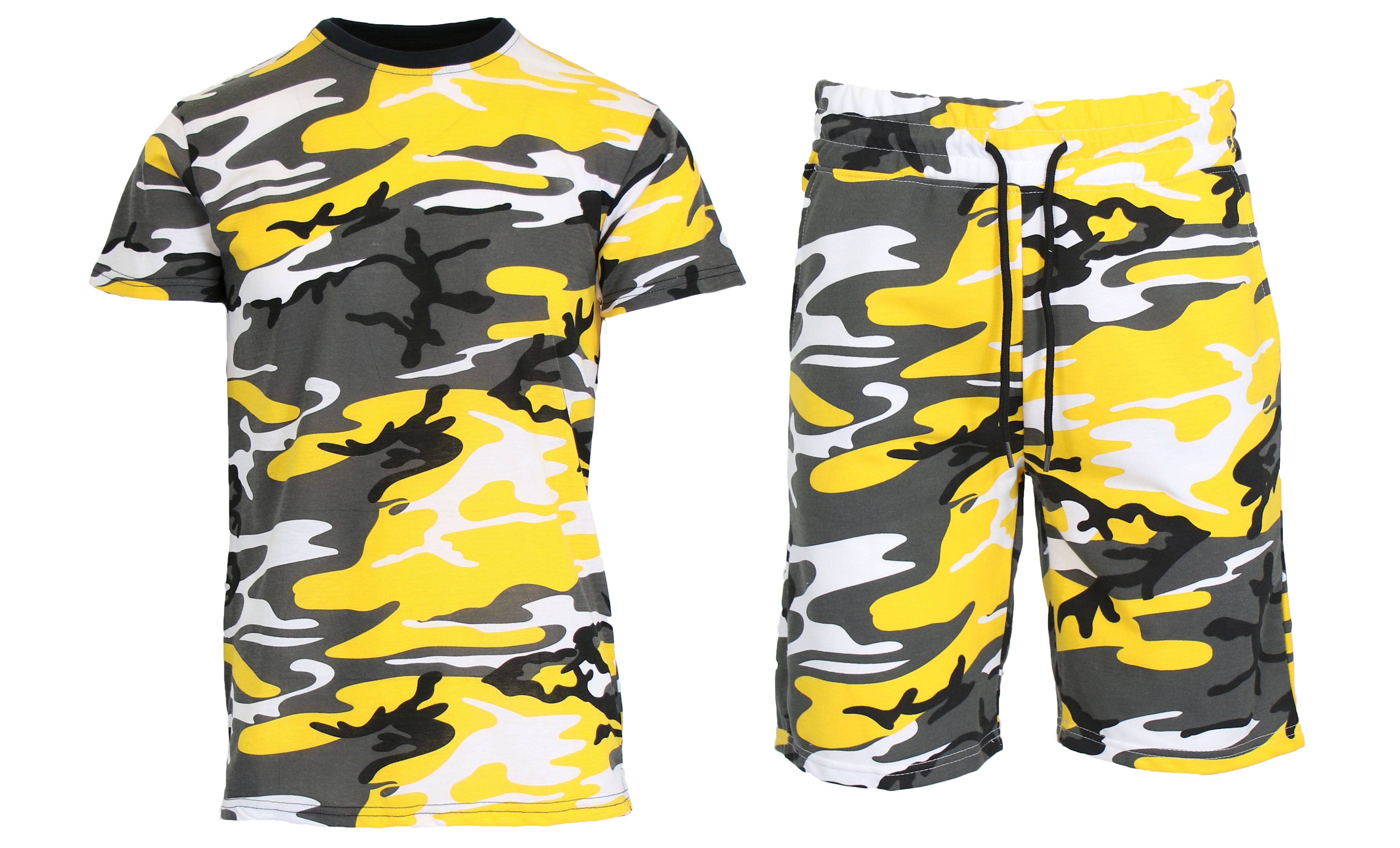 [COSYHARU公式] Camo Short Sleeve Tee 2color Men's 2-Piece Camo Short Sleeve Tee & Shorts Set (Sizes, S