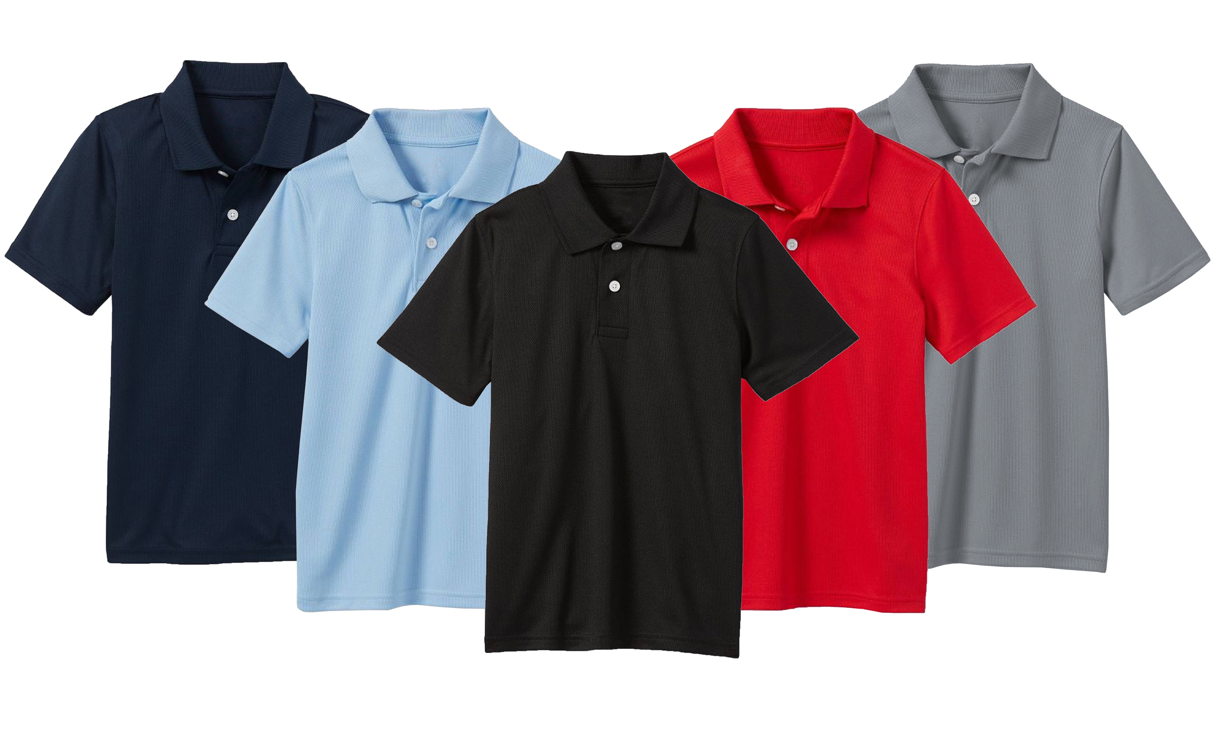Boys Moisture Wicking Short Sleeve Polos