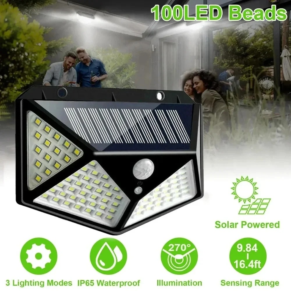 3-Pack Multifunctional 100-LED  Solar Lamp