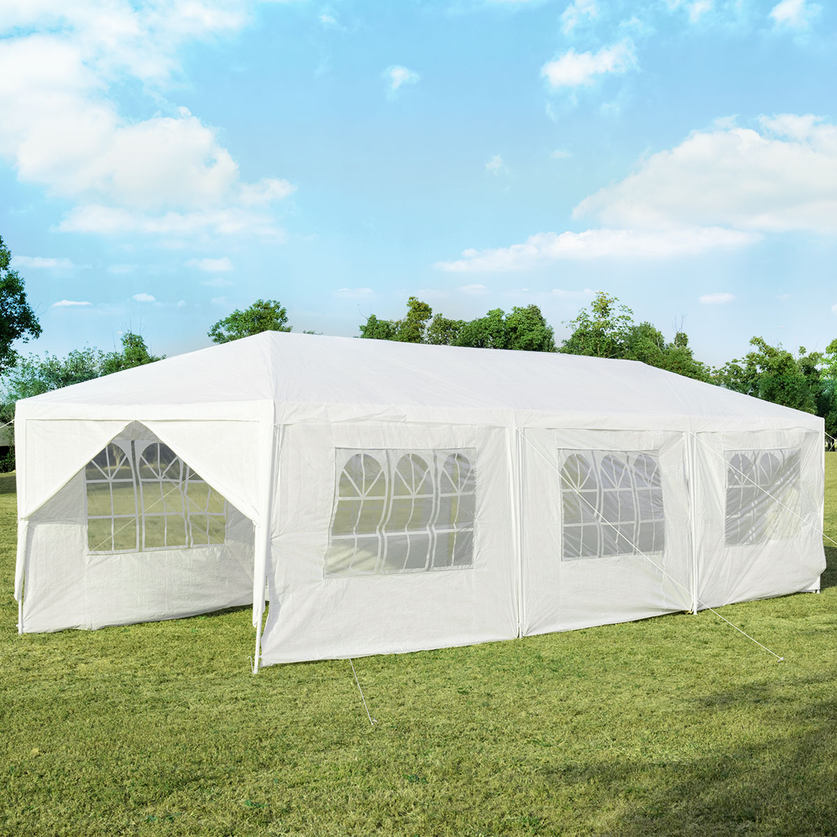 10'x30' Heavy Duty Outdoor Canopy Tent With 6 Removable Walls