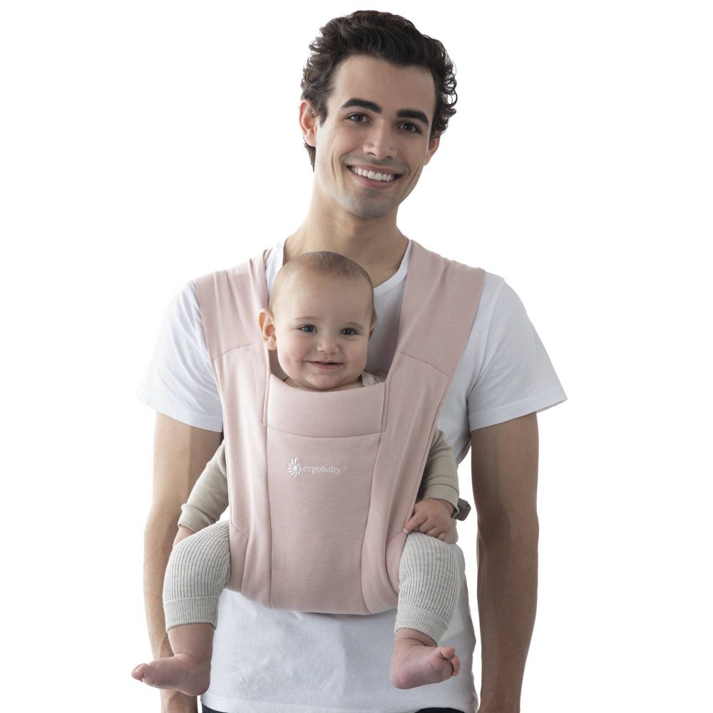 Ergobaby Embrace Cozy Knit Newborn Carrier - Blush Pink: Infant Buckle Clos