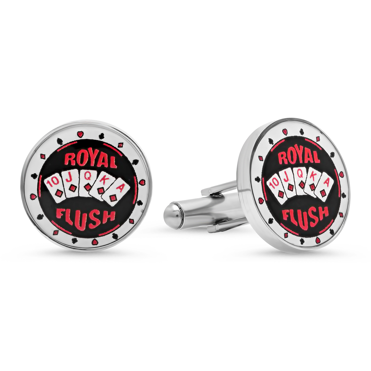Men's Stainless Steel Royal Flush Cufflinks