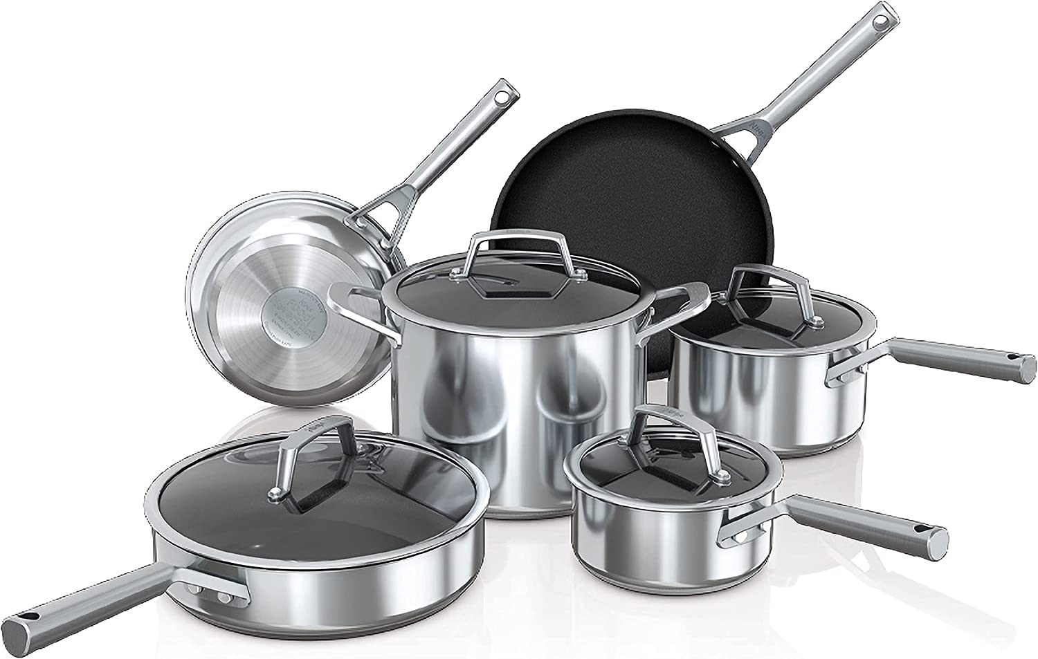 Ninja Foodi NeverStick Stainless 10-Piece Cookware Set - C69500