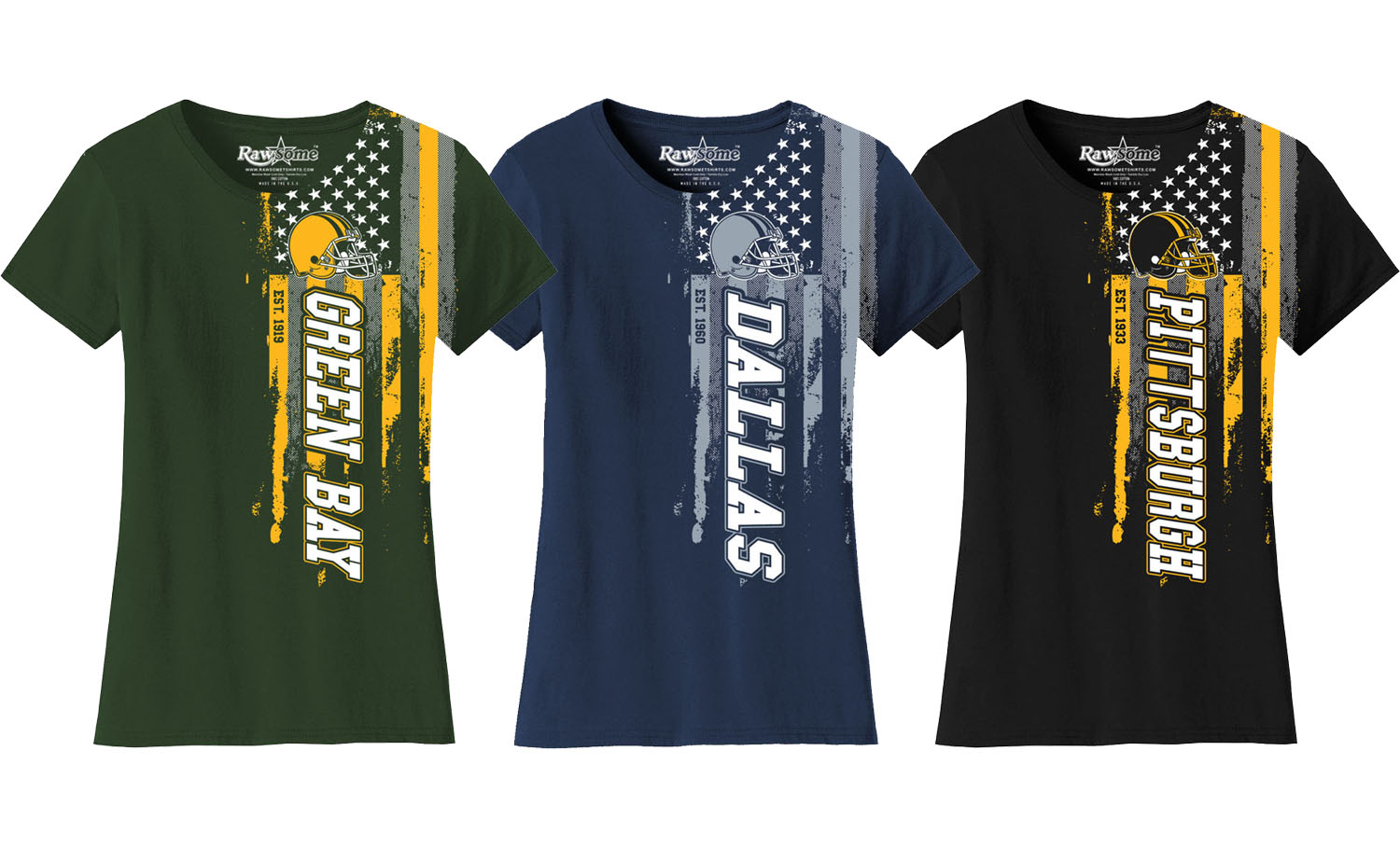 Women Football USA Flag T-Shirt