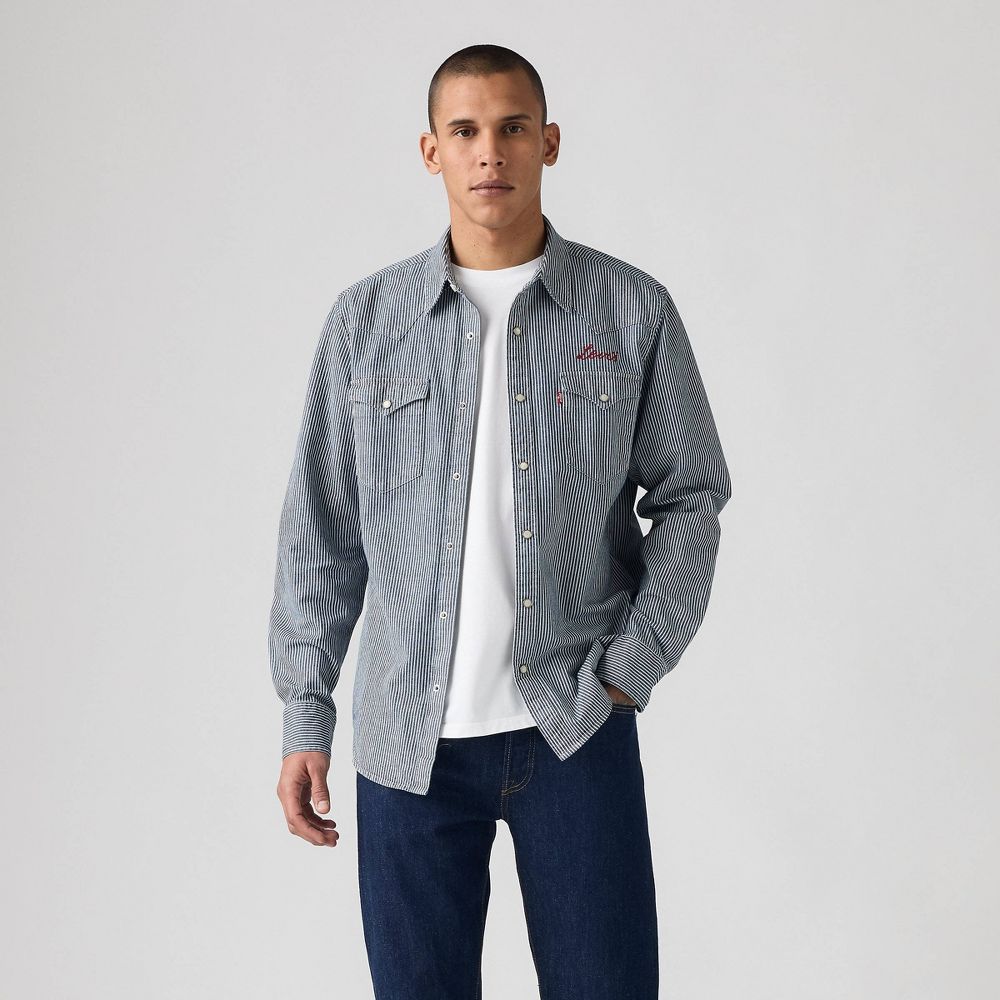 Levi's Men's Western Standard Fit Long Sleeve Button-Down Shirt - Open Box