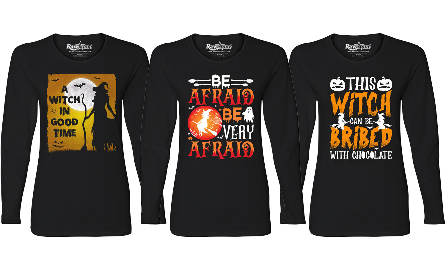 Women Creepy Scary Halloween Long Sleeve Shirt