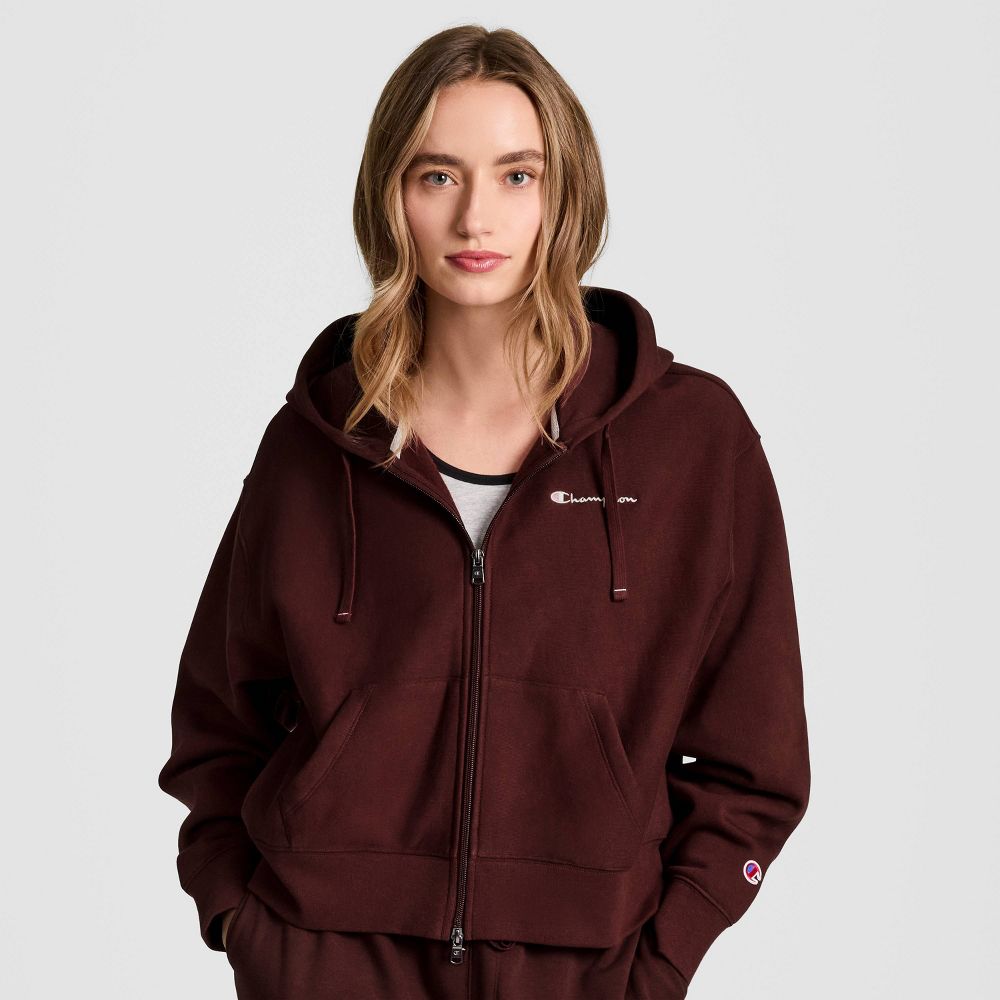 Champion Women's Cropped Fleece Zip-Up Sweatshirt