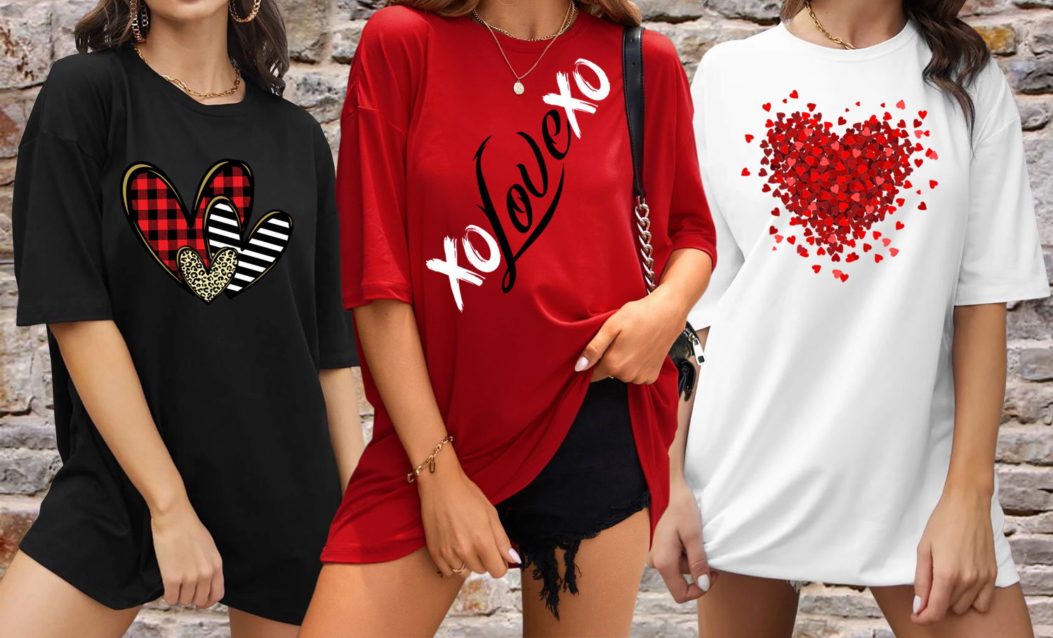 Women The One Who Loves Valentine's Day Oversized T-Shirt