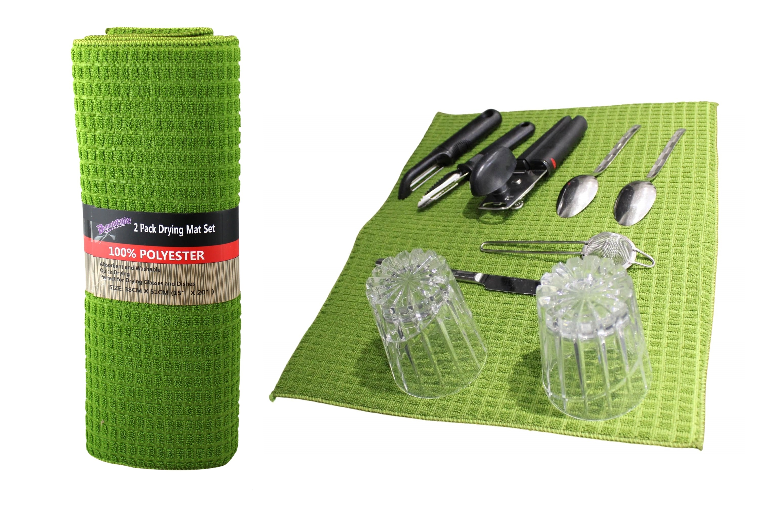 2 Pack Microfiber Dish Drying Mat 20 X 15 Inch Kitchen Counter Mats Reversible Baby Bottles Dish Dry Pad Super Absorbent