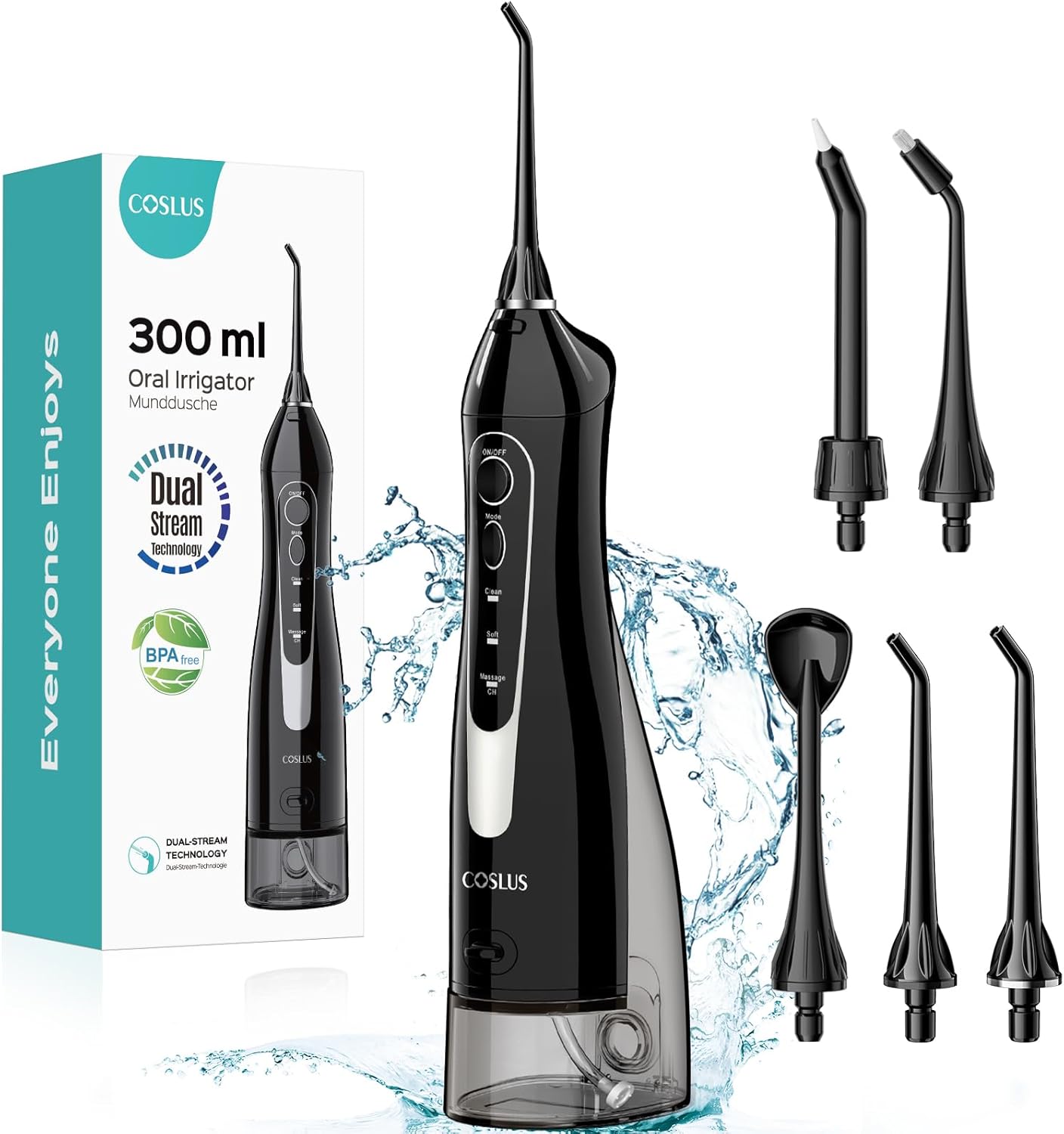 COSLUS Water Dental Flosser Teeth Pick Portable Cordless
