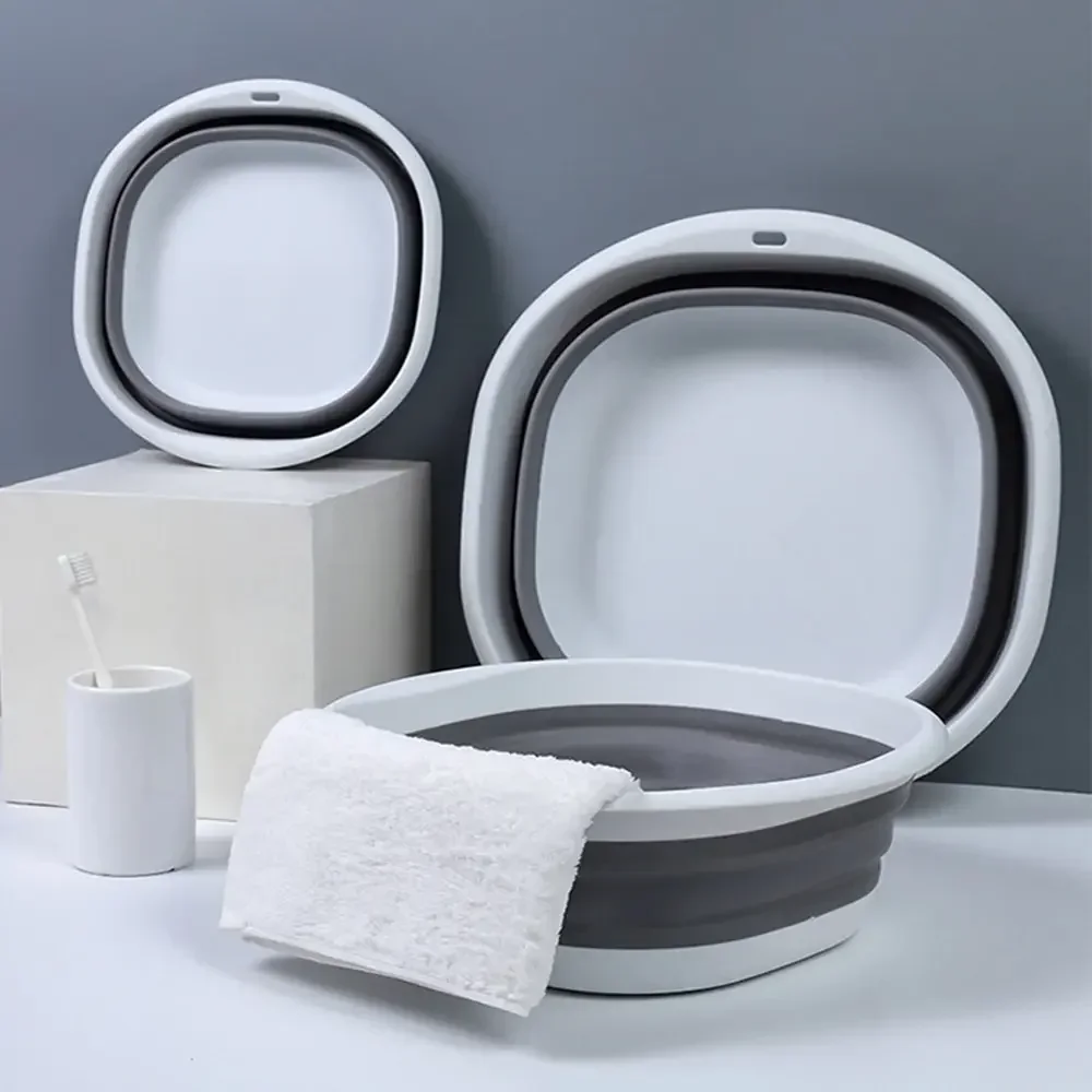 Plastic Folding Basins Portable Wash Basins Folding Laundry Tub Adult Baby Bath Basin Bathroom Kitchen Accessories