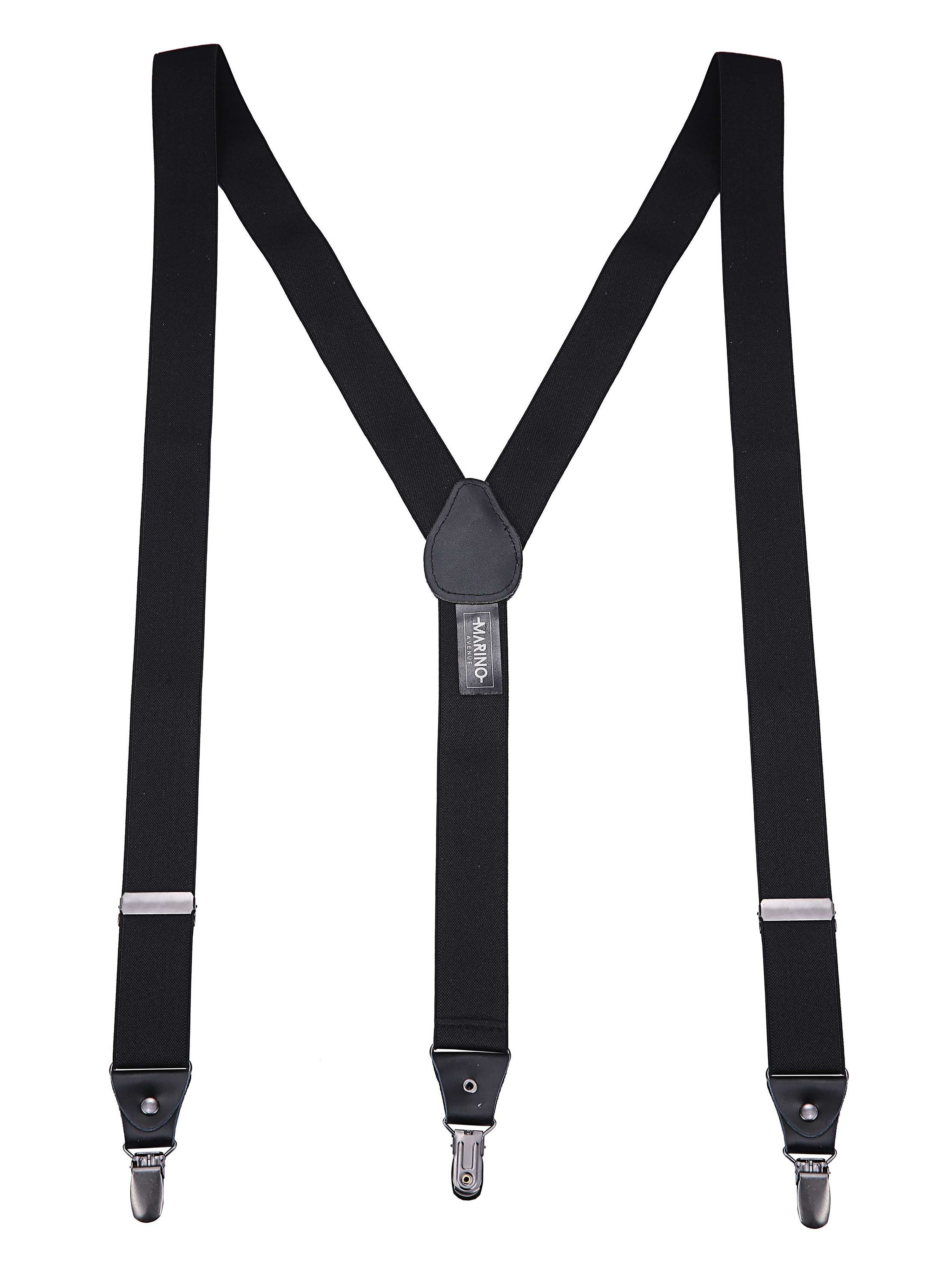 Men's Canvas Twill 1.25"" Wide  Suspender Bow Tie