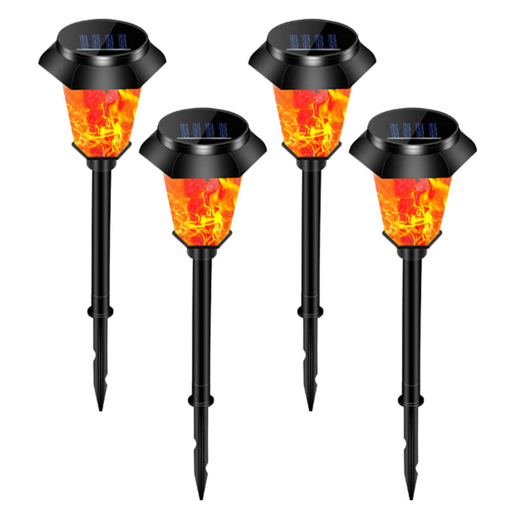 4 Pack: 12 LEDs Outdoor Solar Flame Torch Lights