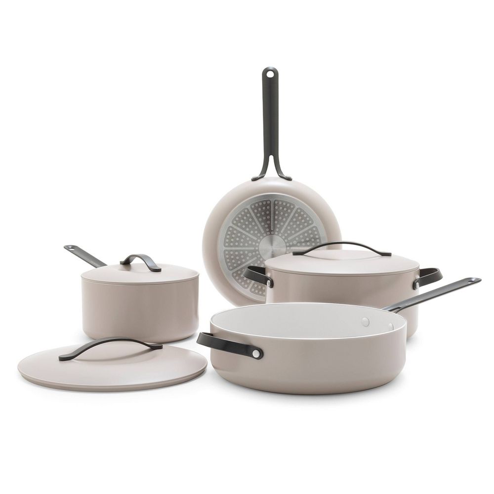 GreenPan Nova 7pc Ceramic Nonstick Aluminum Cookware Set Cloud Gray