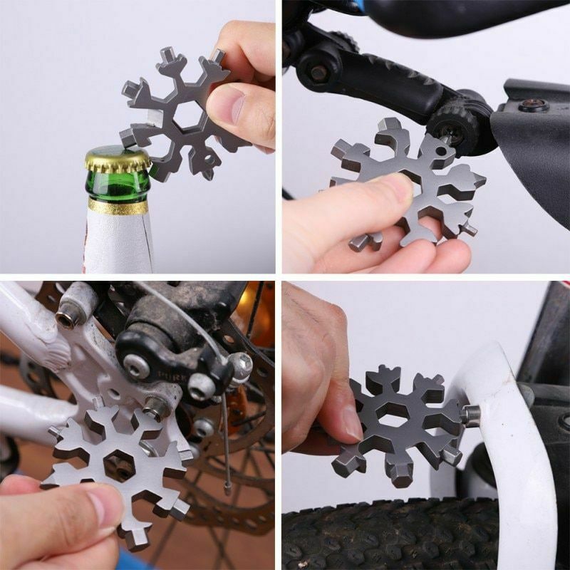 2-Pack 18 In 1 Snowflake Keychain Multi Tool with Keychain