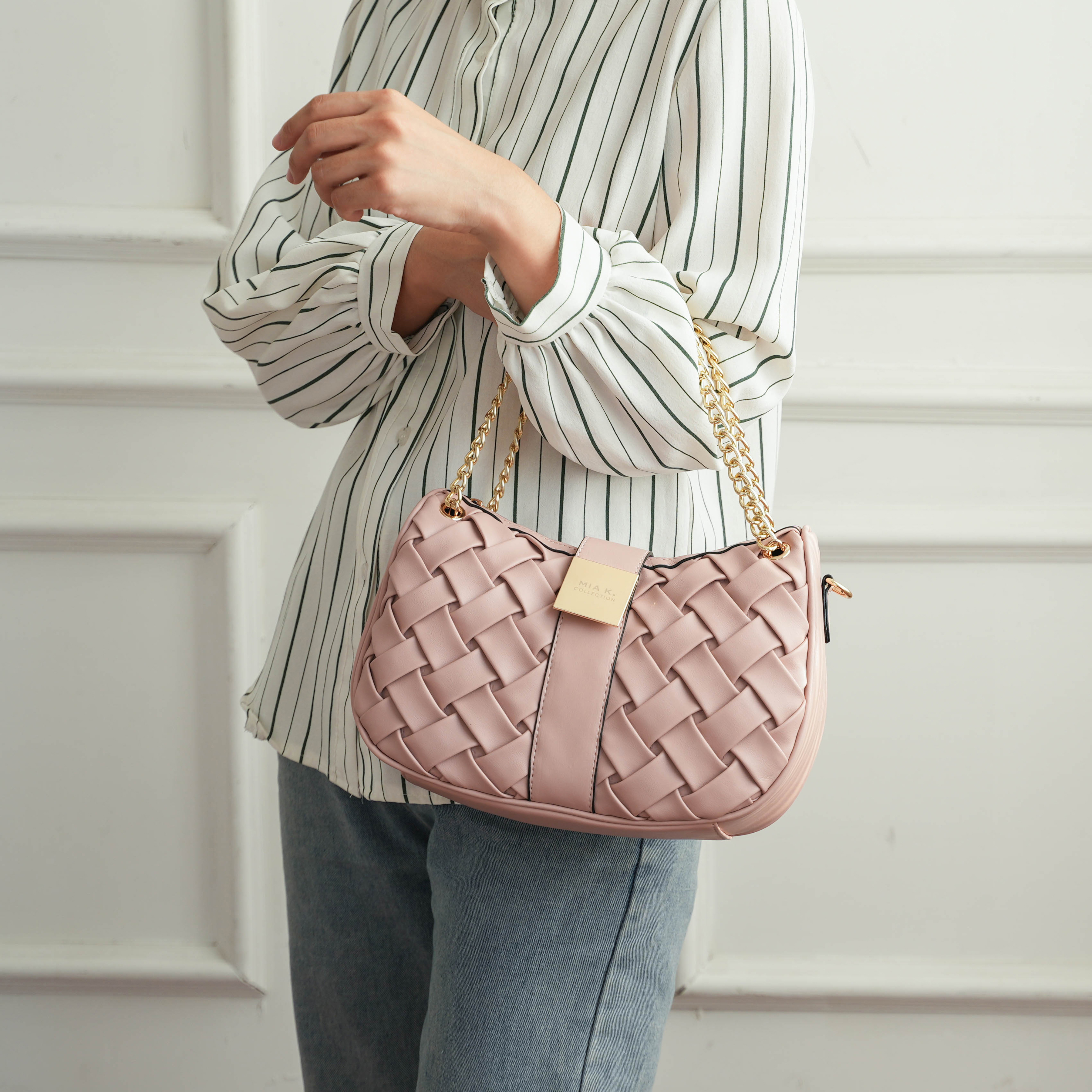 MKF Collection Solari Braided Chain Shoulder Bag by Mia K