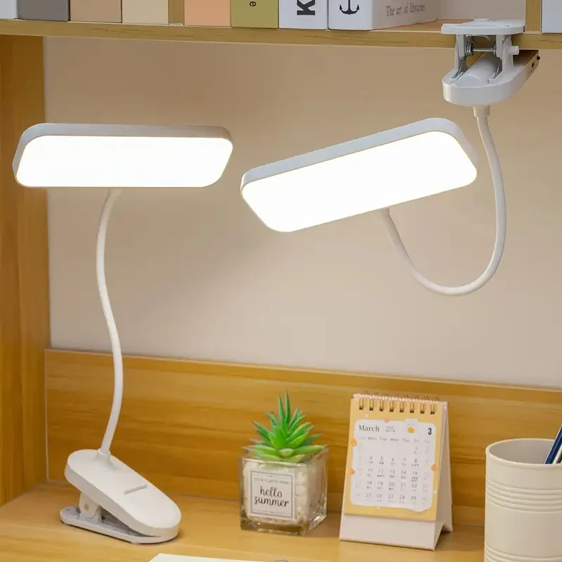 Clip-on LED USB charging desk lamp for Reading Lights for Books in Bed LED Eye Caring Book Lights