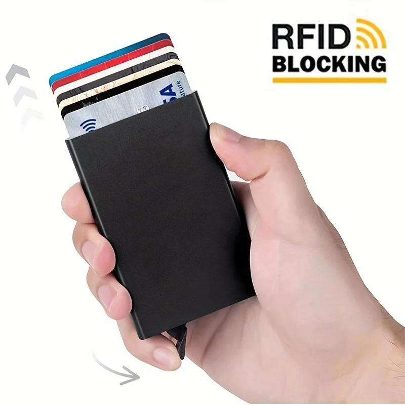 Anti-theft ID Credit Card Holder Porte Carte Thin Aluminium Metal Wallets Pocket Case