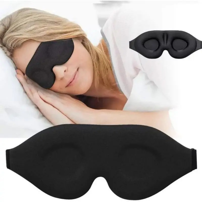 2-Pack: Unisex 3D Adjustable Breathable and Light Blocking Eye Mask