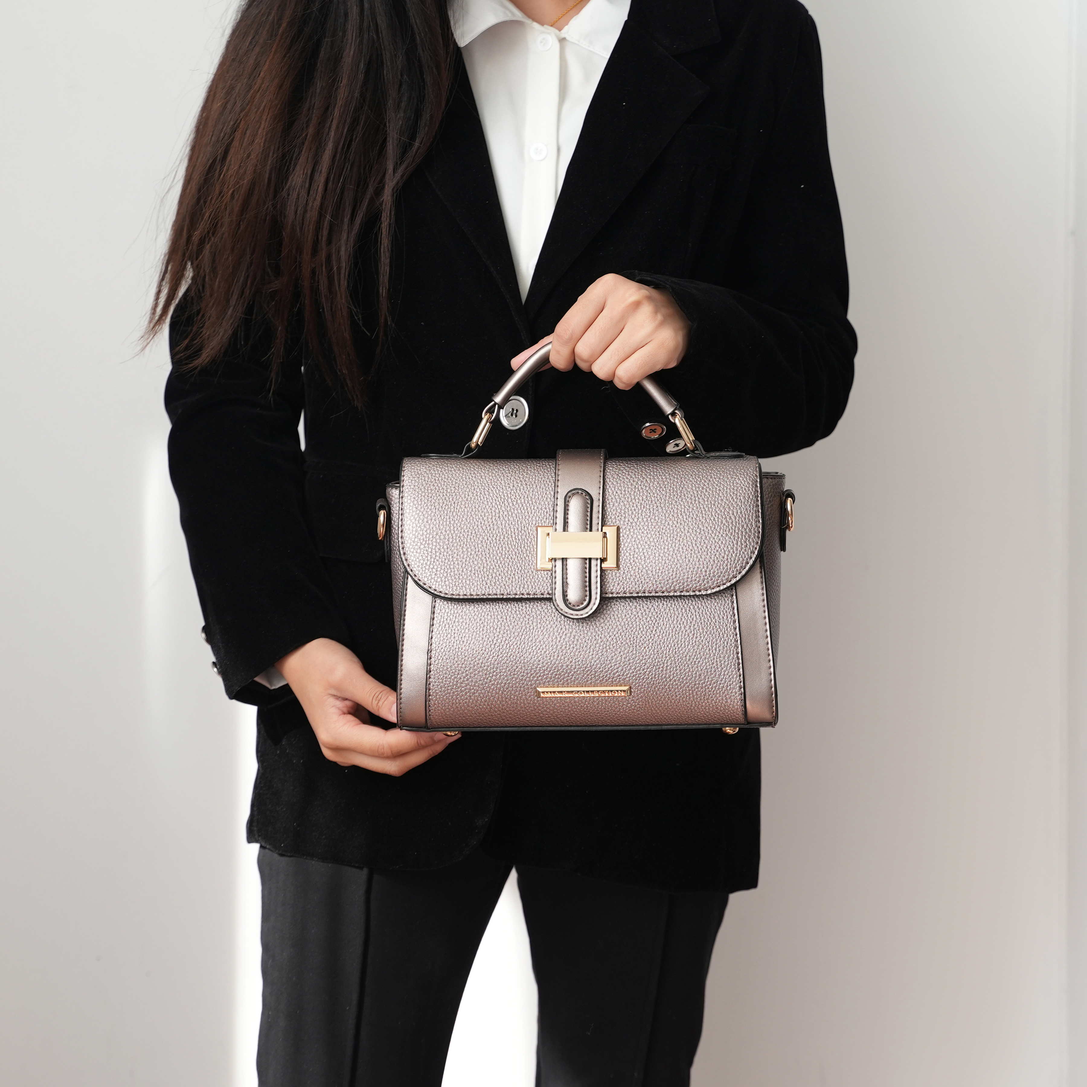 MKF Collection Willa Solid Vegan Leather Women’s Shoulder Bag by Mia K