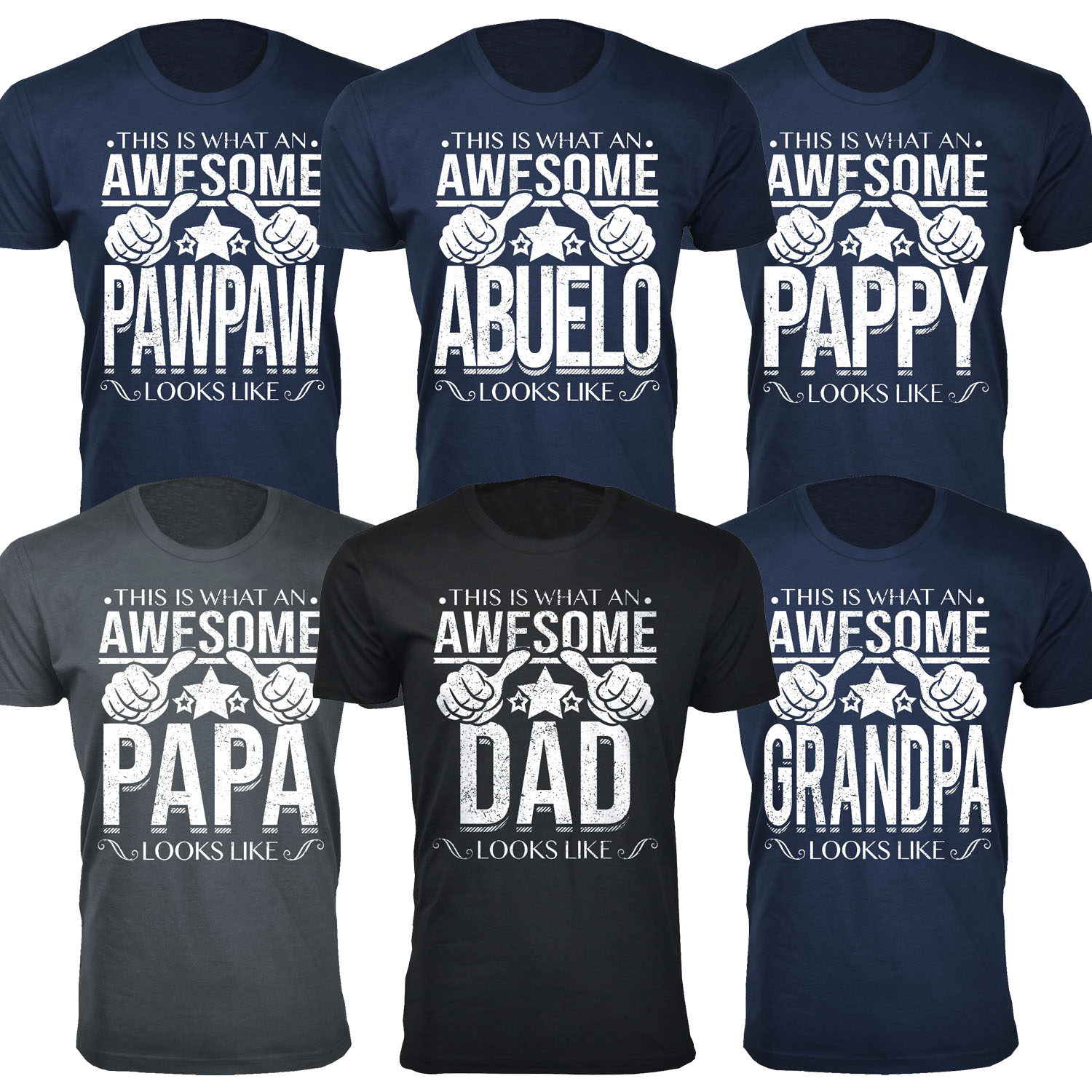 Men's Awesome Dad Grandpa Looks Like T-Shirts