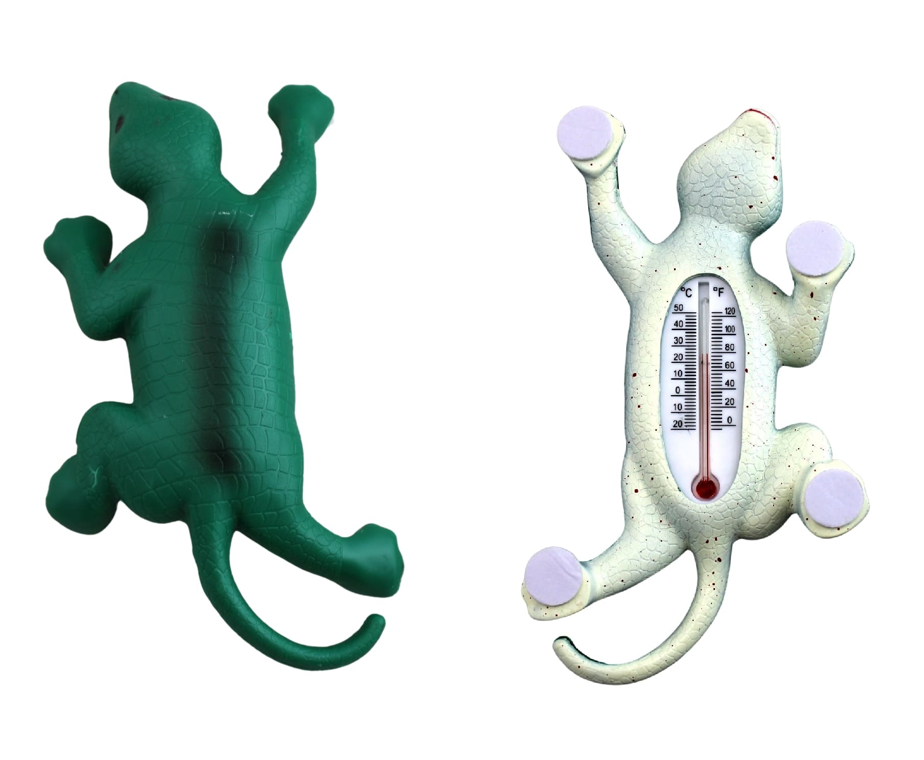 Lizard Gecko Shape Outdoor Window Thermometer Self Adhesive Legs 6.5"" Long