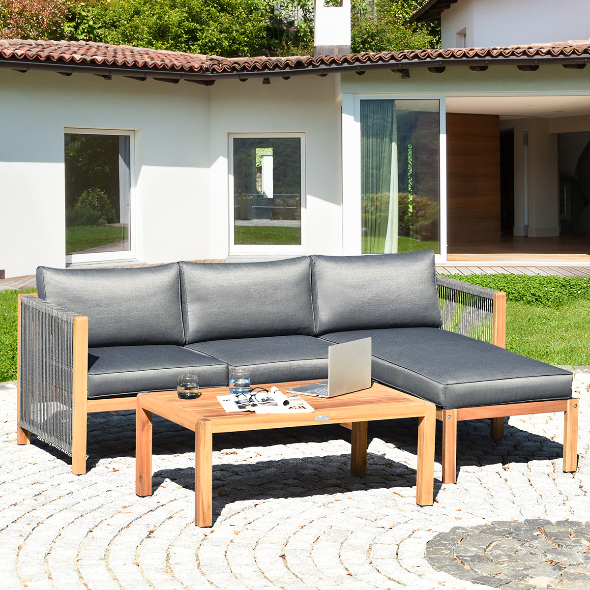 Costway 3PCS Patio Sofa Furniture Set