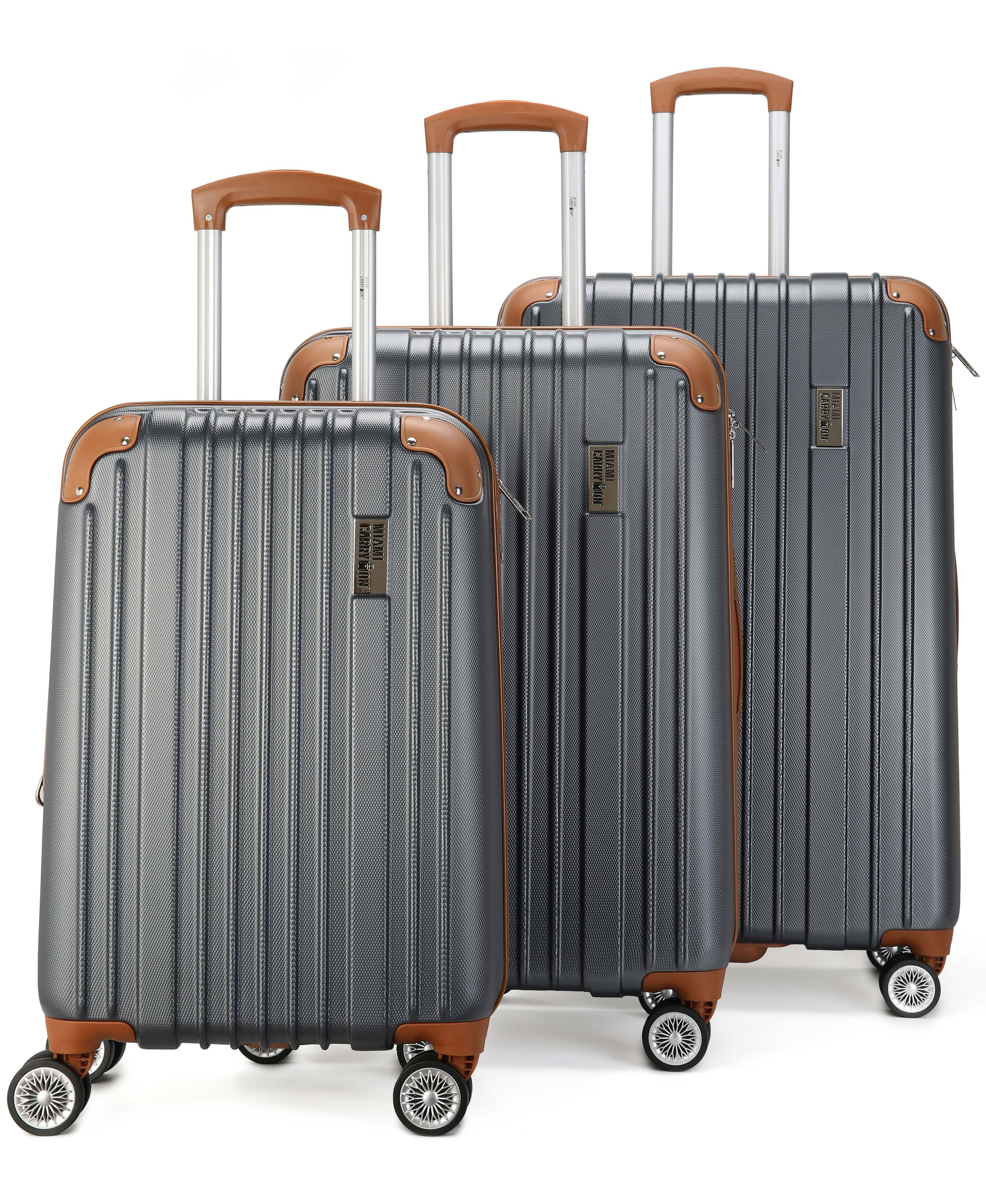 Miami CarryOn Collins 3 Piece Expandable Retro Spinner Luggage Set