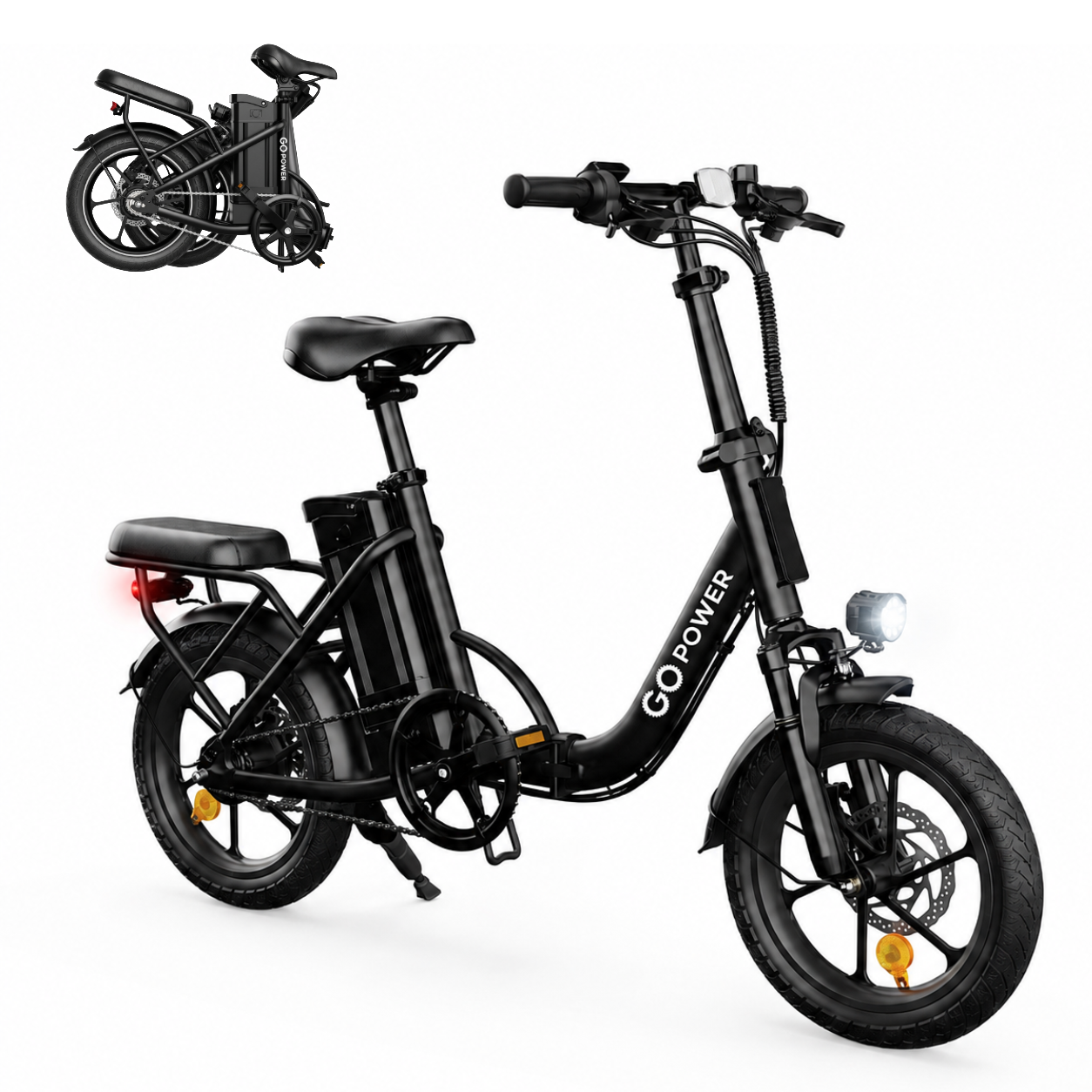GoPowerBike GoBreeze Folding Electric Bike with 350W Motor & 20 MPH Max Speed