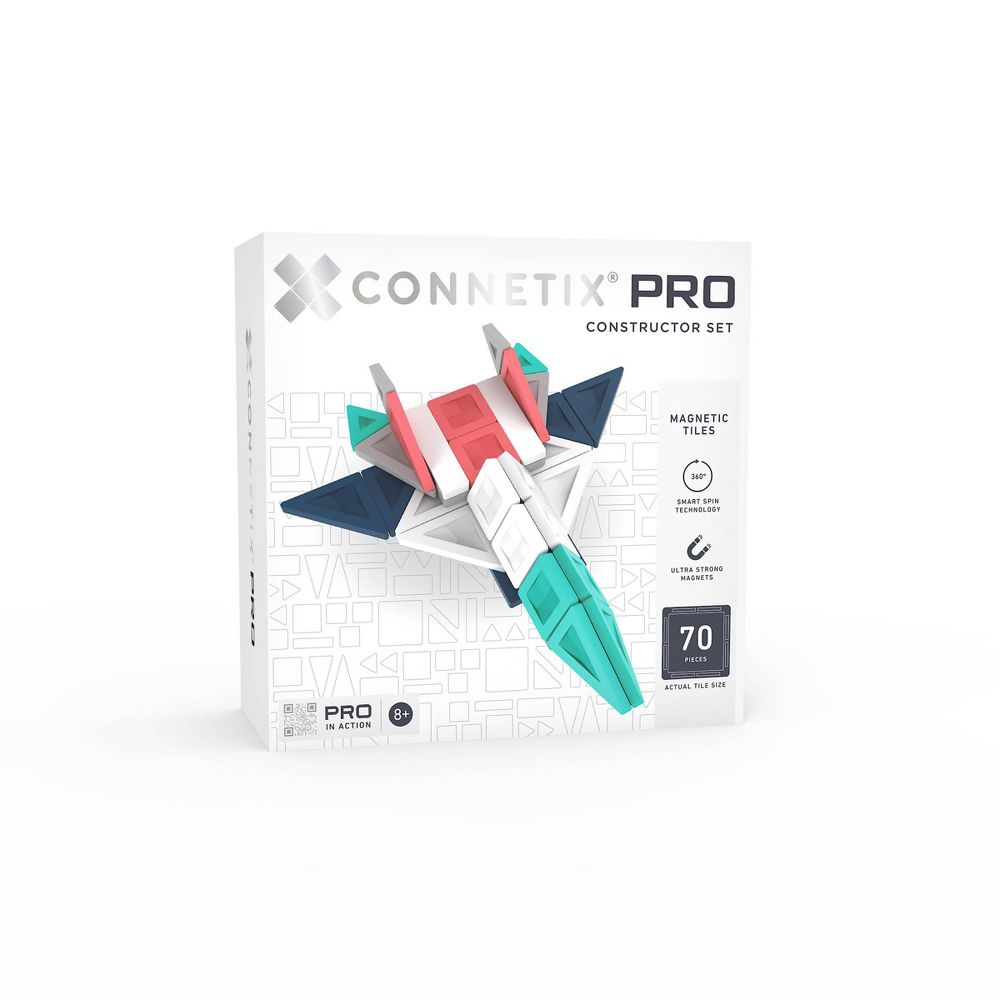 CONNETIX Magnetic Tiles Constructor Set 70pc: Educational Focus on Creative