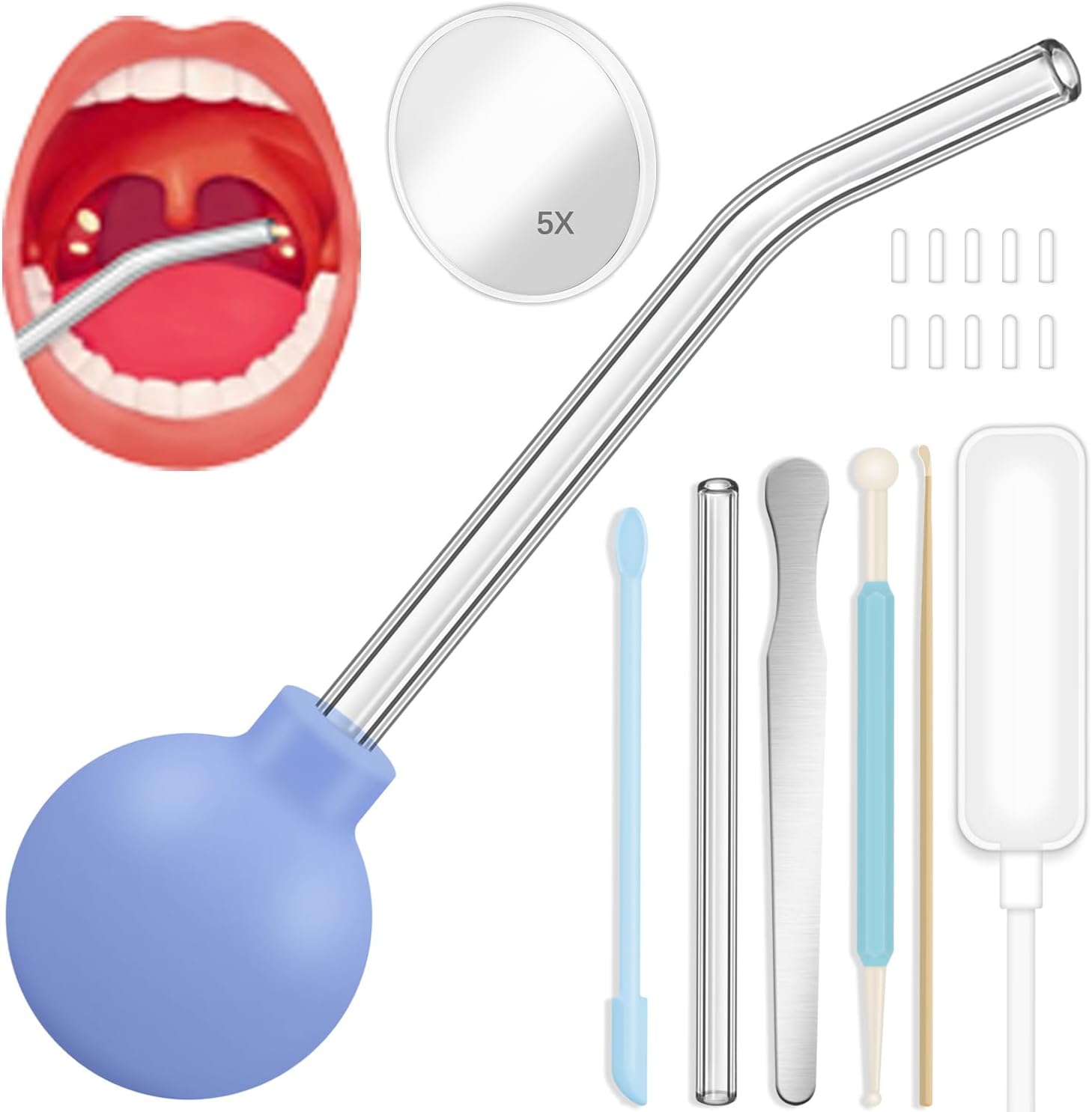 10 Pack Tonsil Stone Remover Vacuum Tonsil Stone Cupping Tool