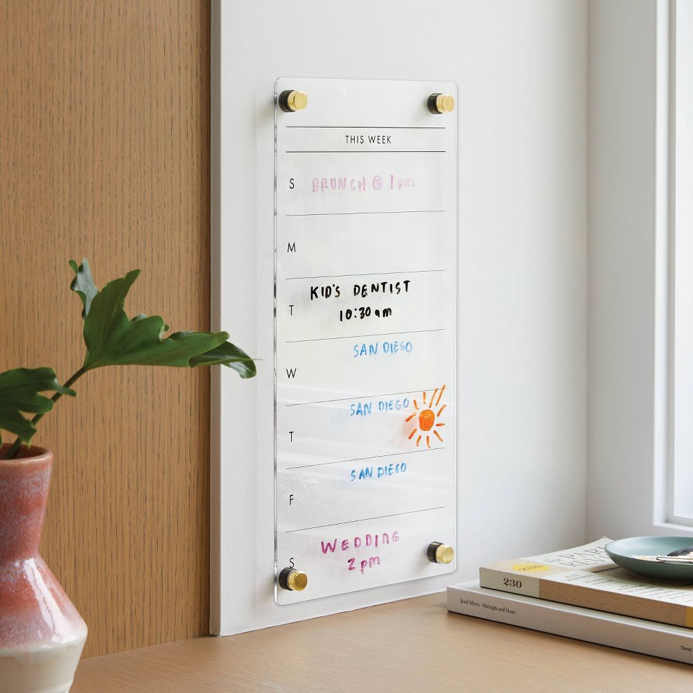 8"x16" This Week Acrylic Dry Erase Calendar - Threshold