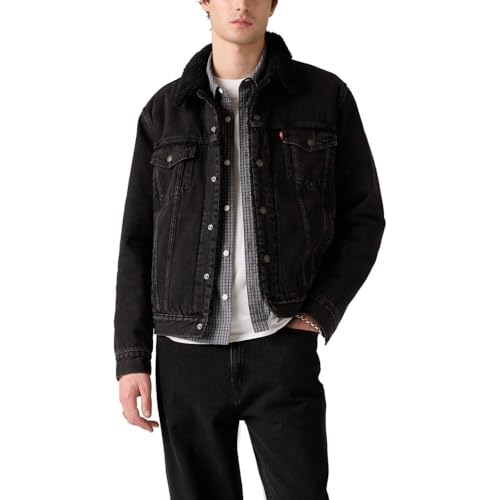 LEVI'S MEN'S SHERPA TRUCKER JACKET MEDIUM BUILT TOO FAST NON STRETCH - New