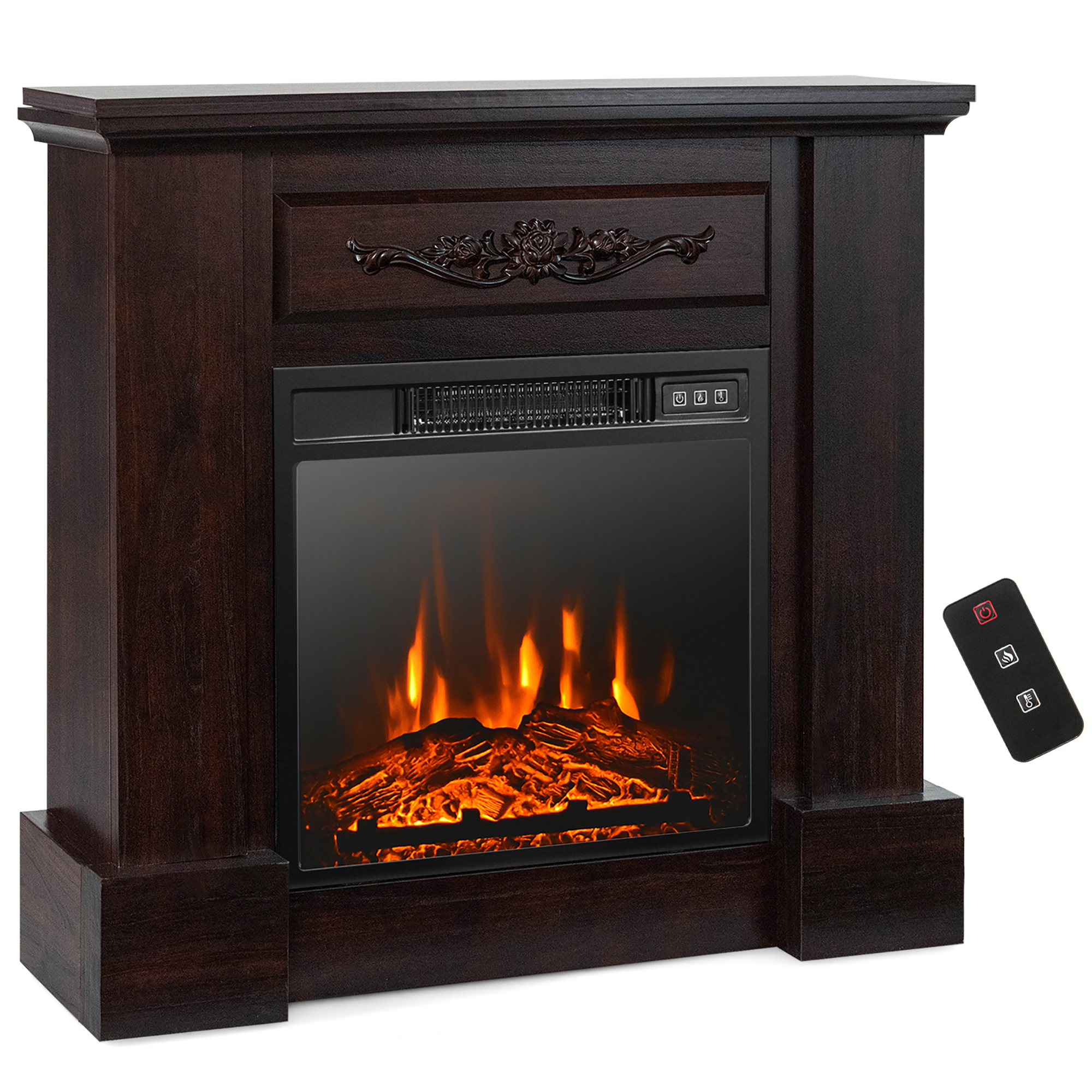 32'' Electric Fireplace Mantel TV Stand
