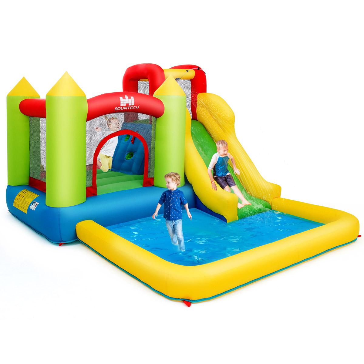 Costway Inflatable Bounce House Water Slide w/Climbing Wall