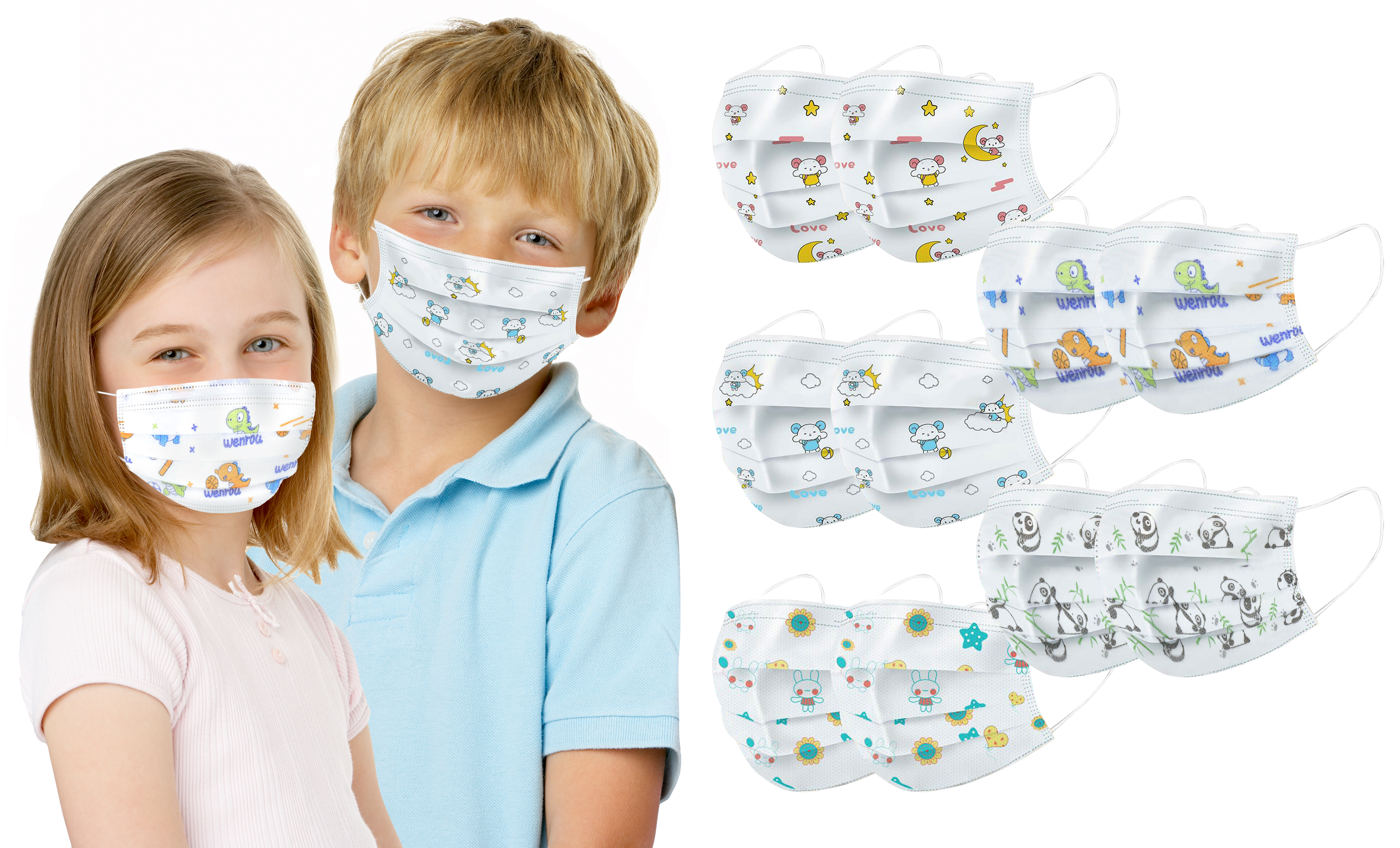 Kids 3-Ply Face Mask (20 or 50-Pack)