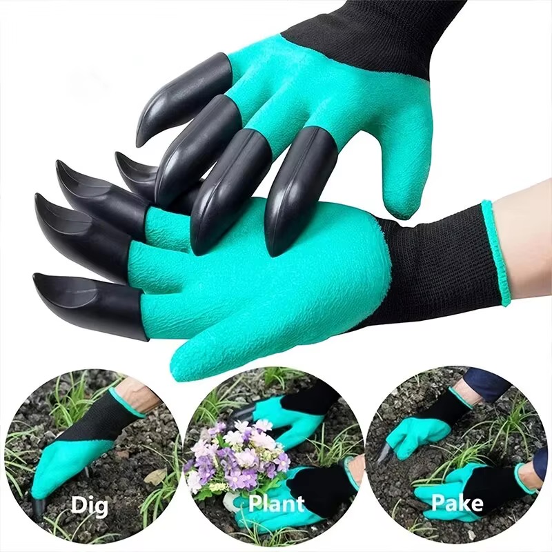 Garden Gloves with Claws Breathable Gardening Work Claw Gardening Gloves, for Planting Puncture Resistant Garden Gloves Digging