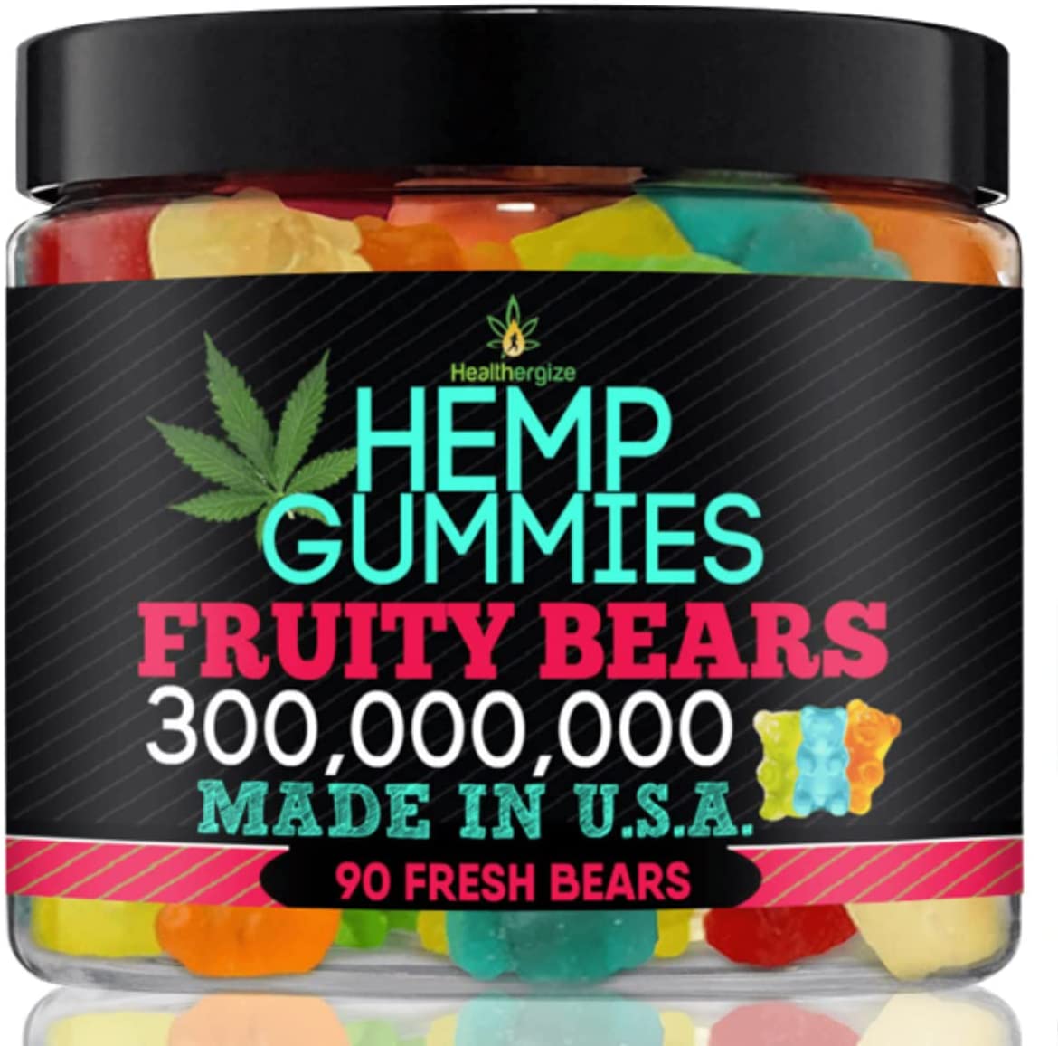 Hemp Gummies Fruity Bears-Made In USA-Natural Calm, Relax, Sleep