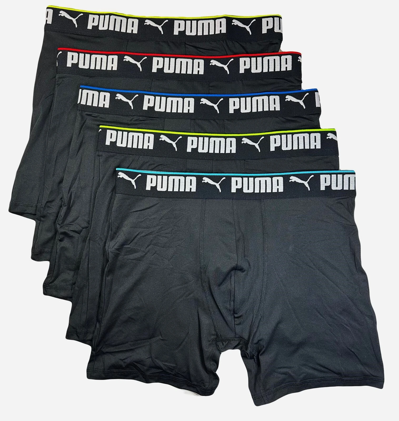 PUMA MEN'S 5 PACK PERFORMANCE BOXER BRIEFS - SIZE: MEN L (36-38) - MULTICOLOR