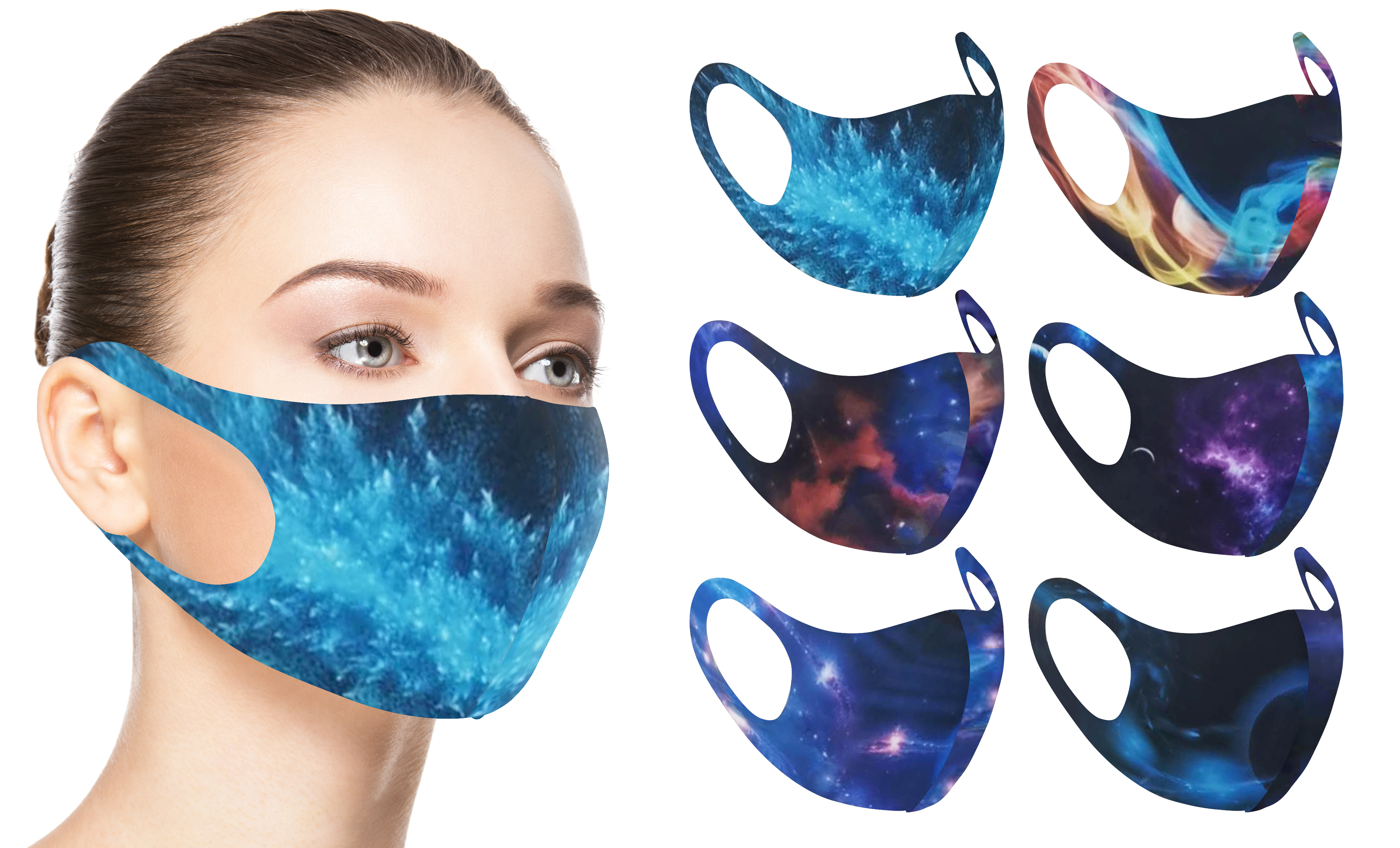 6-Pack Cosmic and Galaxy Design Reusable Face Mask