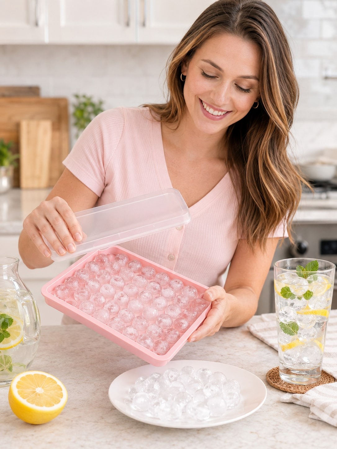 2/4/6Pack Cube Tray with Lid for Water Cocktail Whiskey Coffee