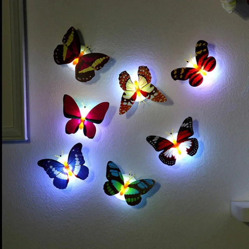 20-Pack 3D LED Butterfly Decoration Night Light Sticker