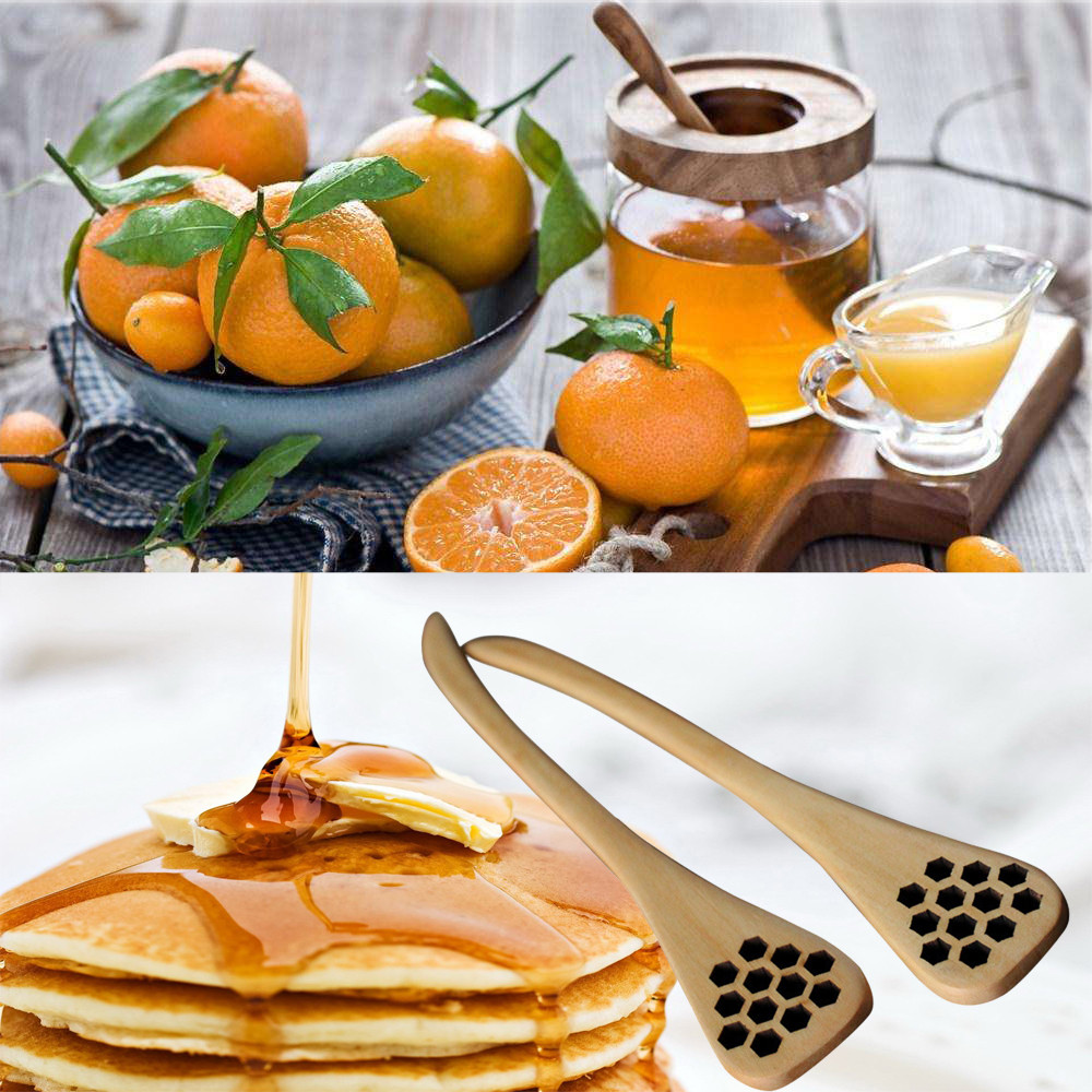 1pc Bionic Natural Wood Honey Dipper Server Mixing Stick Spoon Healthy 1pc Bionic Natural Wood Honey Dipper Server Mixing Stick Spoon Healthy