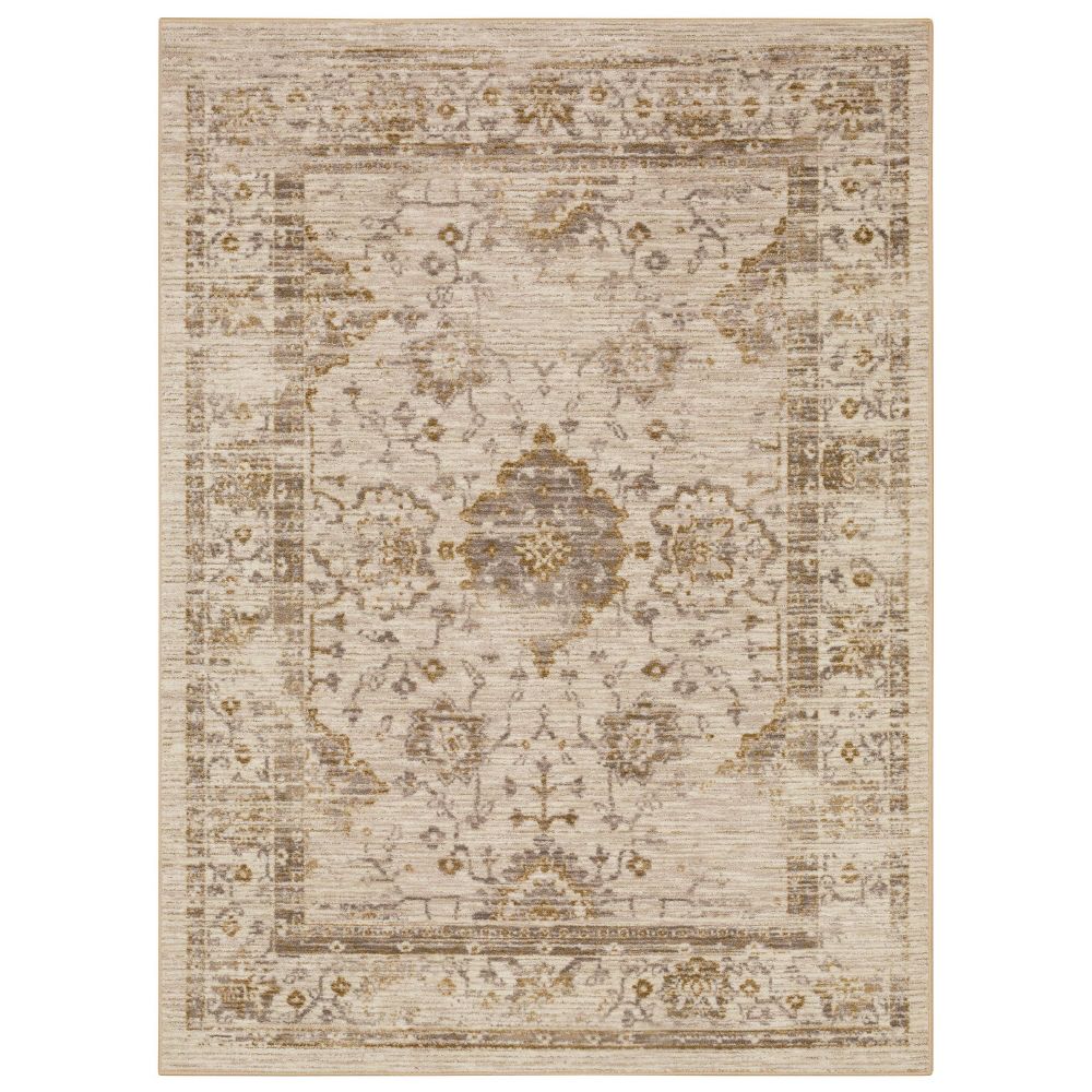 2'6"x3'9" Washable Vintage Tufted Distressed Accent Rug Tan - Threshold: Sk