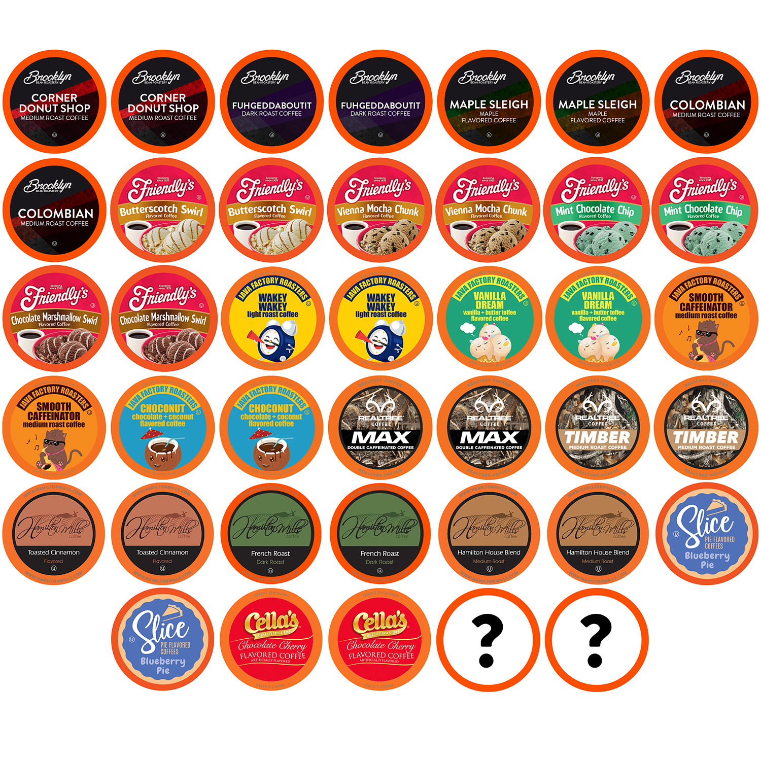 Two Rivers Coffee Mega Coffee Pods, Coffee Lovers Variety Pack, 40 Count