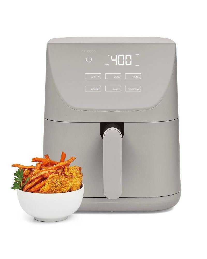 CruxGG 6qt Air Fryer Gray: 1500W Electric Fryer Dishwasher-S - Open Box